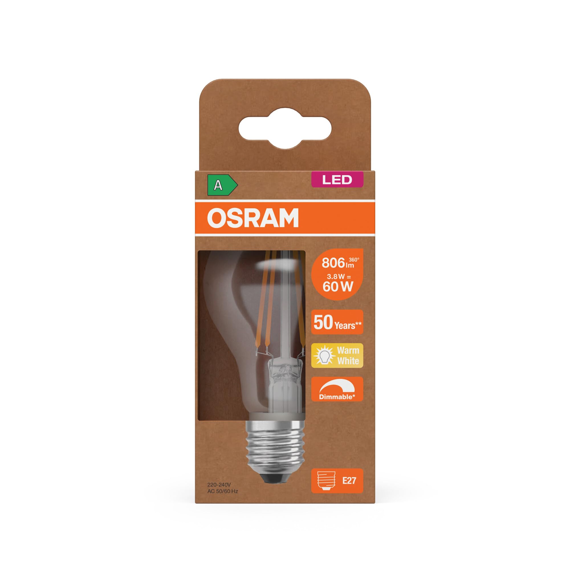 ams OSRAM SMART+ Classic A 60 LED-Lampe E27 dimmbar
