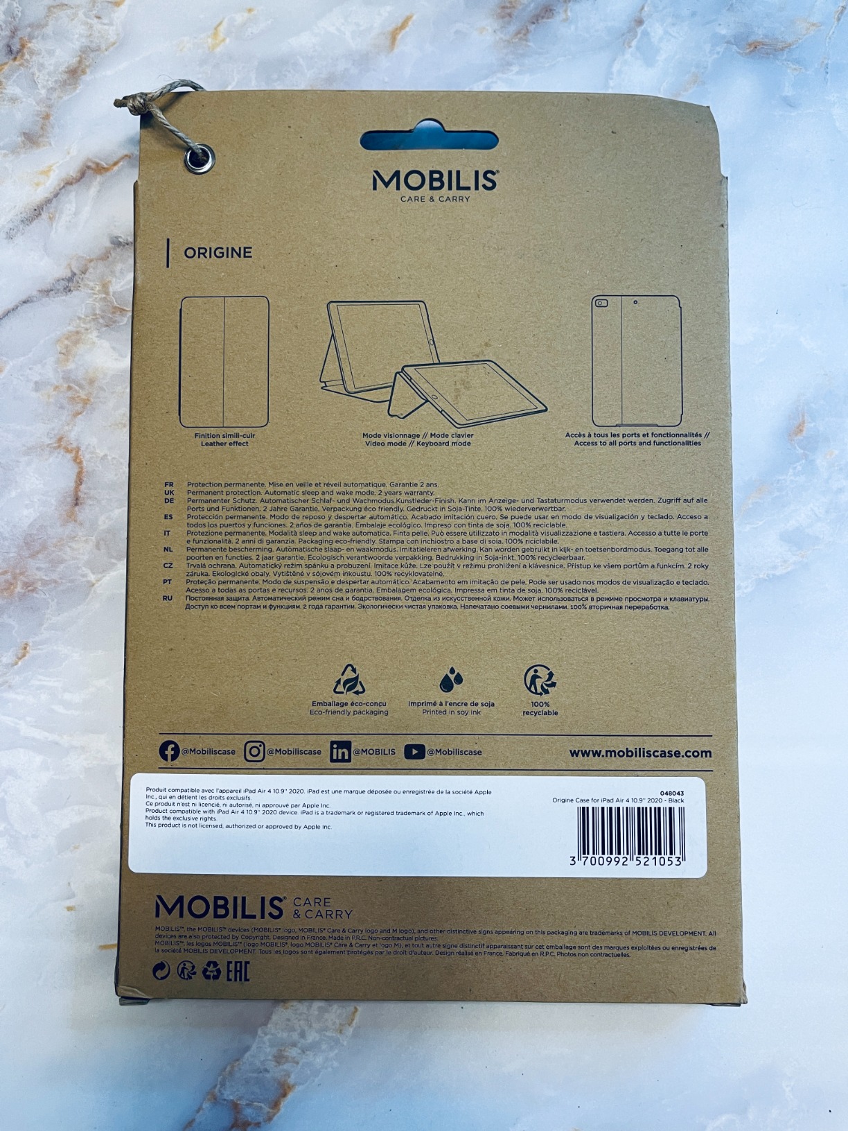 Mobilis ACTIV+ iPad Air 10,9 Hülle schwarz mit Standfunktion