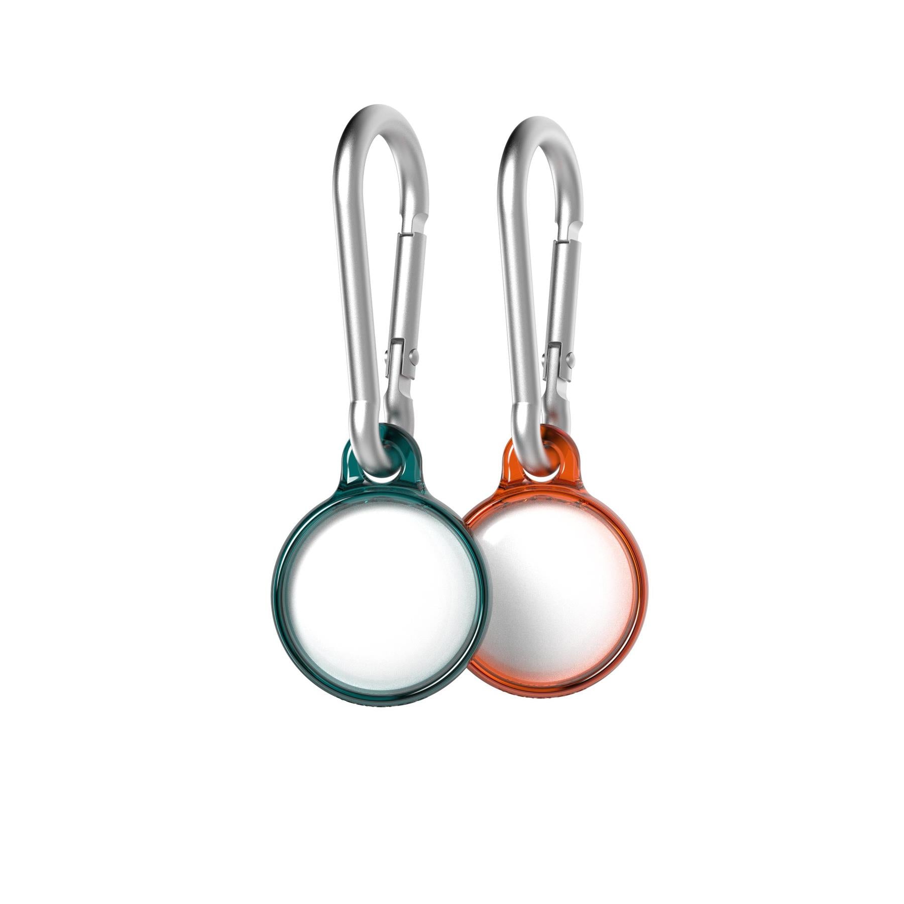 Tech21 EvoPop AirTag Hülle 2er Tangerine/Verdigris Karabiner