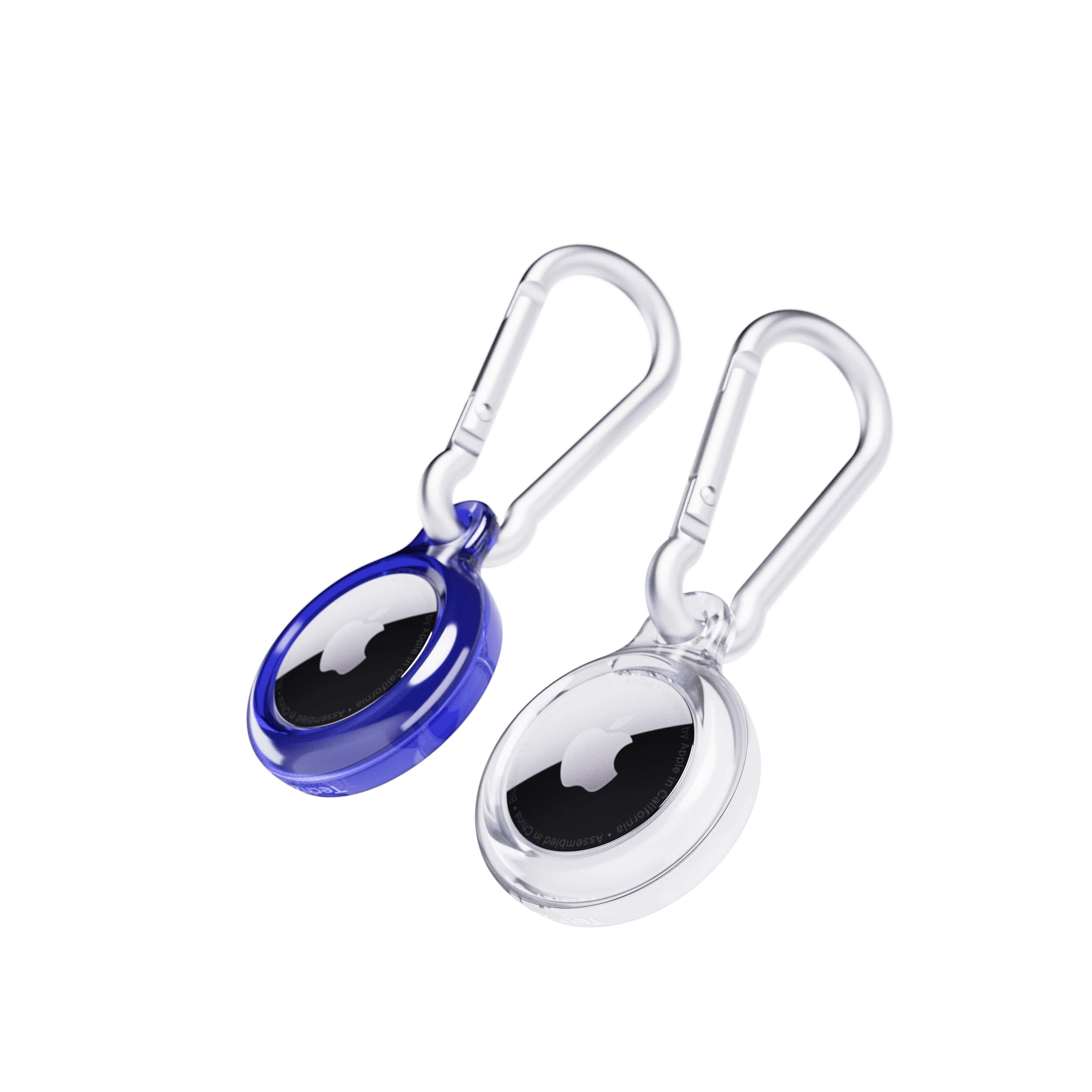 Tech21 EvoPop AirTag Hülle 2er Electric Blue Clear