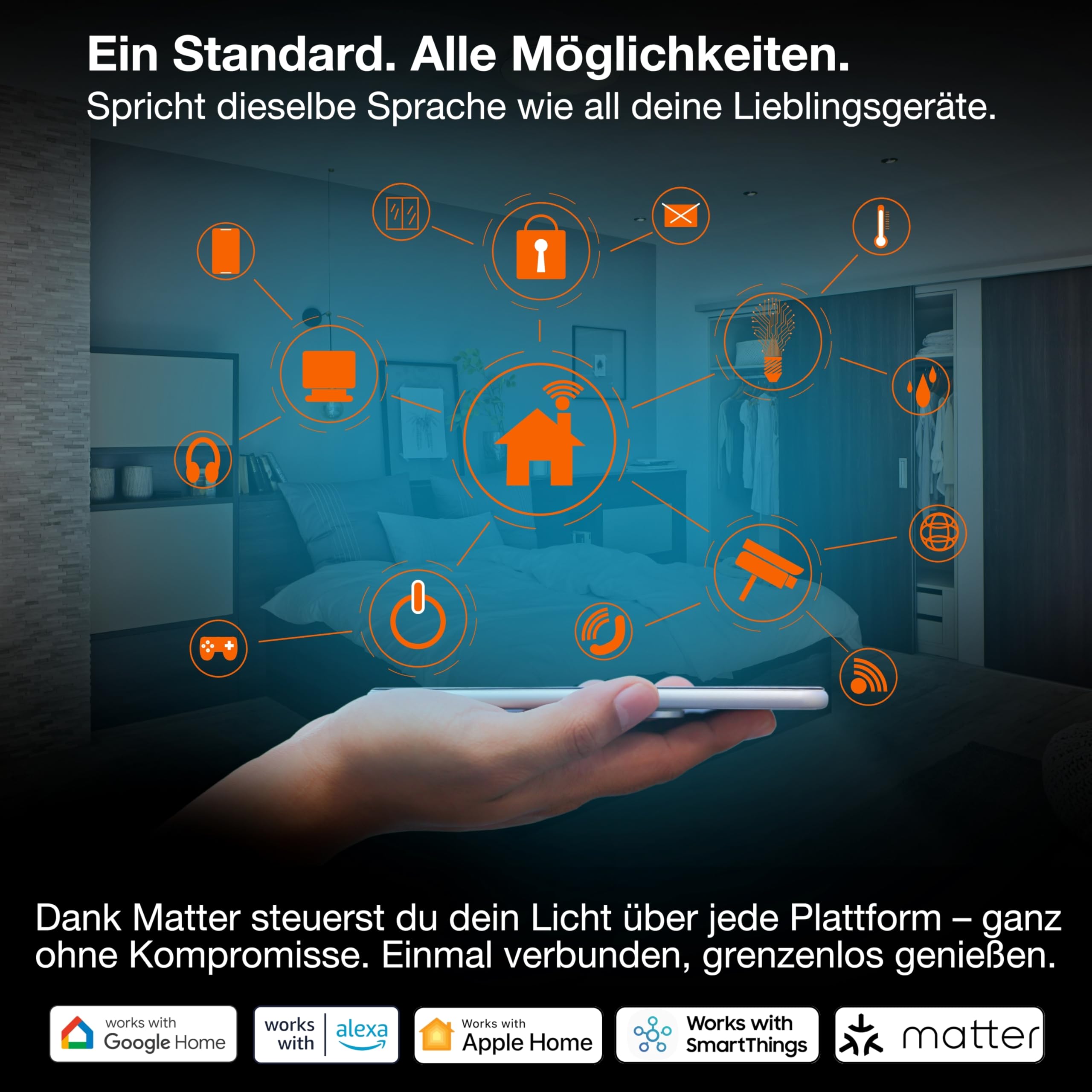 ams OSRAM SMART+ Indoor Plug Matter Steckdose Schwarz 4er-Pack