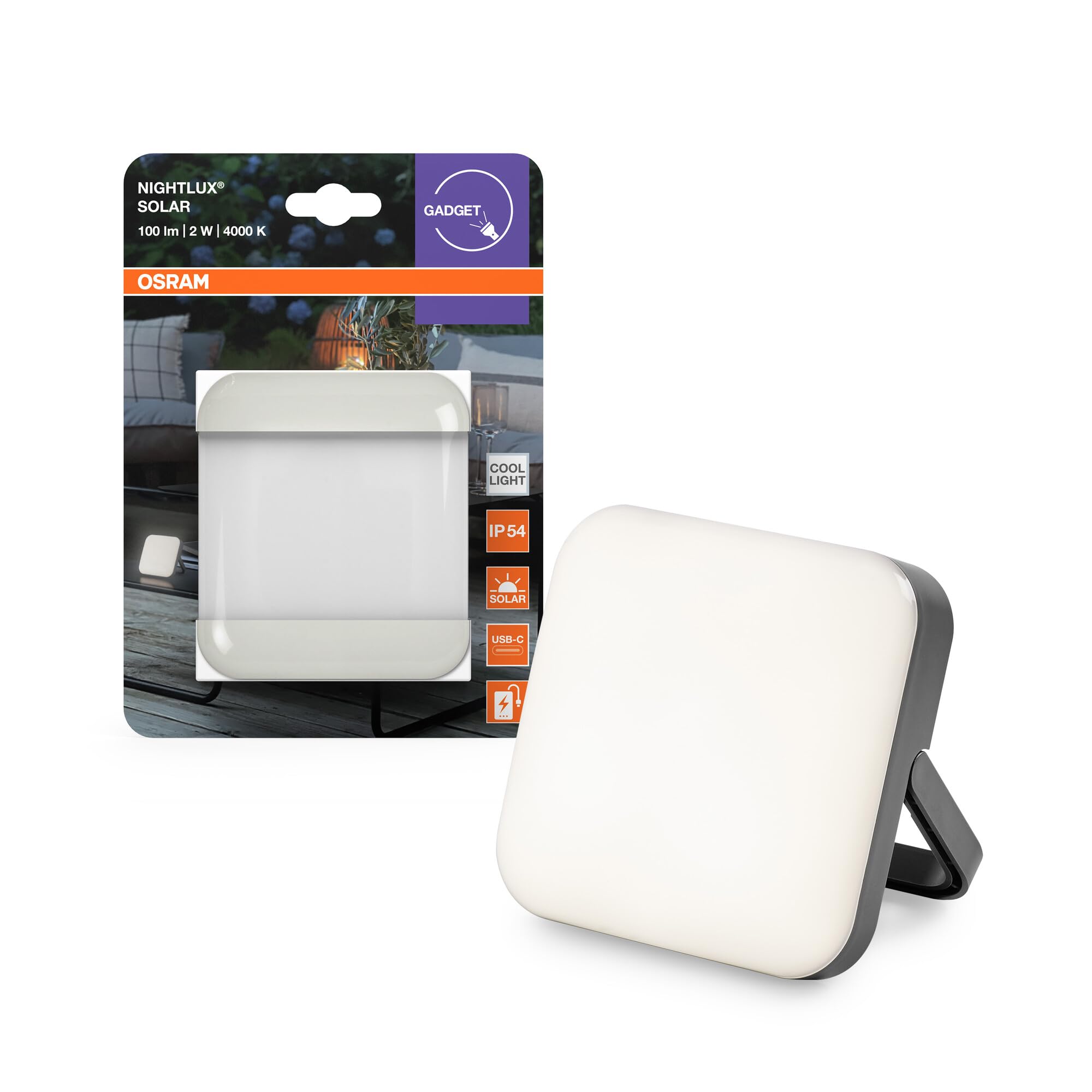 ams OSRAM Nightlux Solar LED-Leuchte grau 100lm IP54