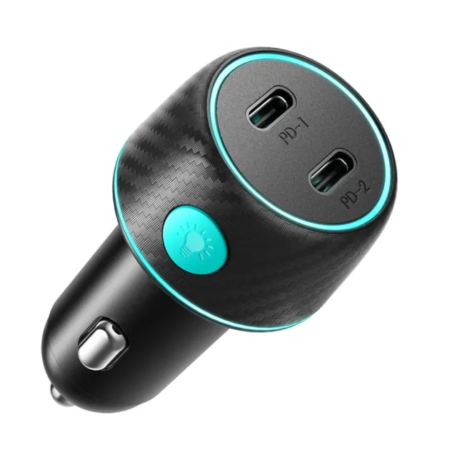 JOYROOM JR-CCN02 70W Dual-PD Autoladegerät Schwarz mit Licht