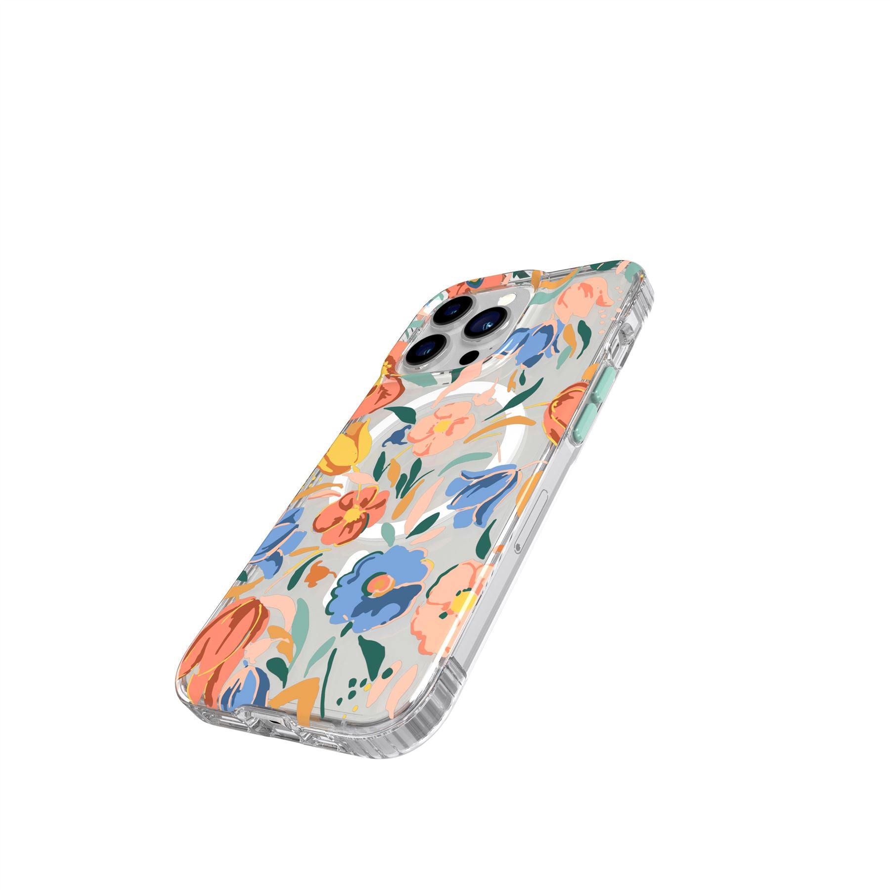 Tech21 EvoArt iPhone 13 Pro Handyhülle Peach Tulip MagSafe