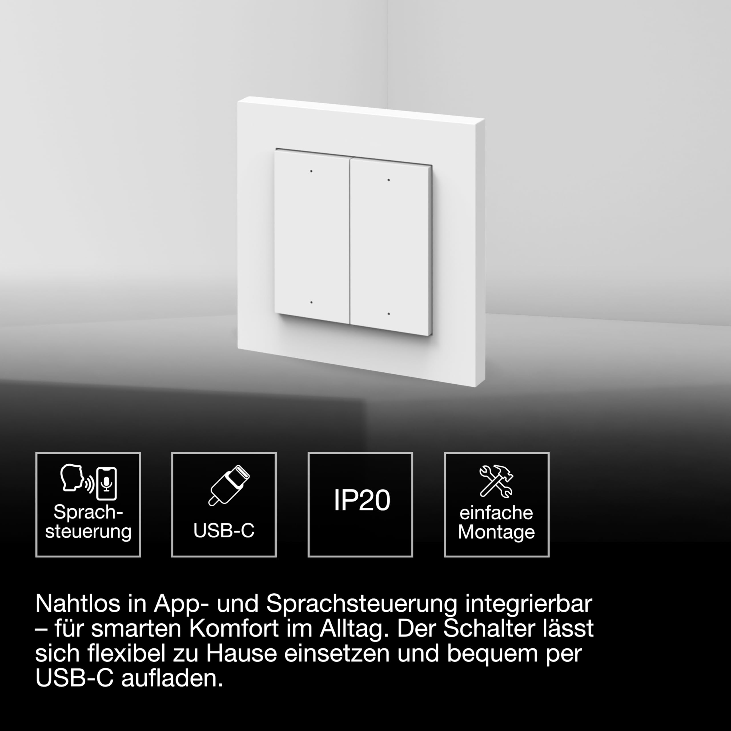 ams OSRAM SMART+ WiFi Wandschalter 4-Gang weiß magnetisch