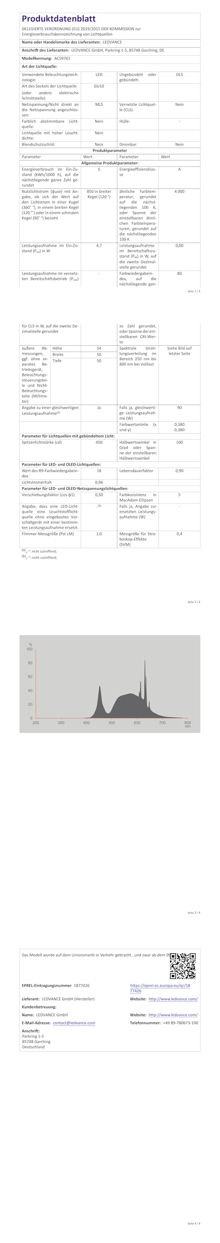 OSRAM SMART+ LED PAR16 90W-Ersatz Spot GU10 Kaltweiß 100°