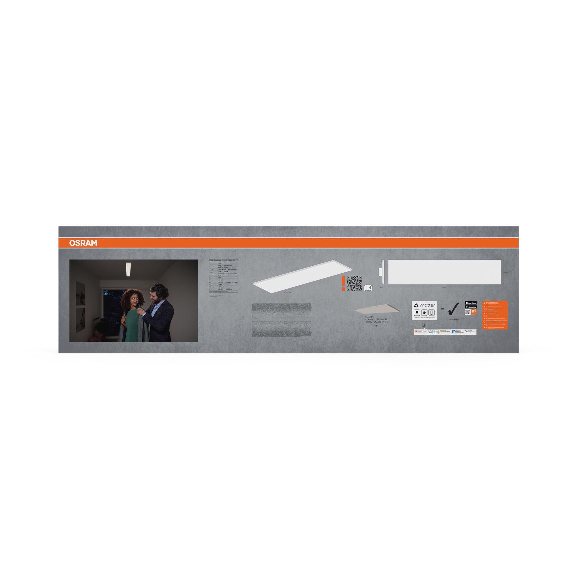 ams OSRAM Planon Frameless LED-Panel 120x30cm 40W Tunable White
