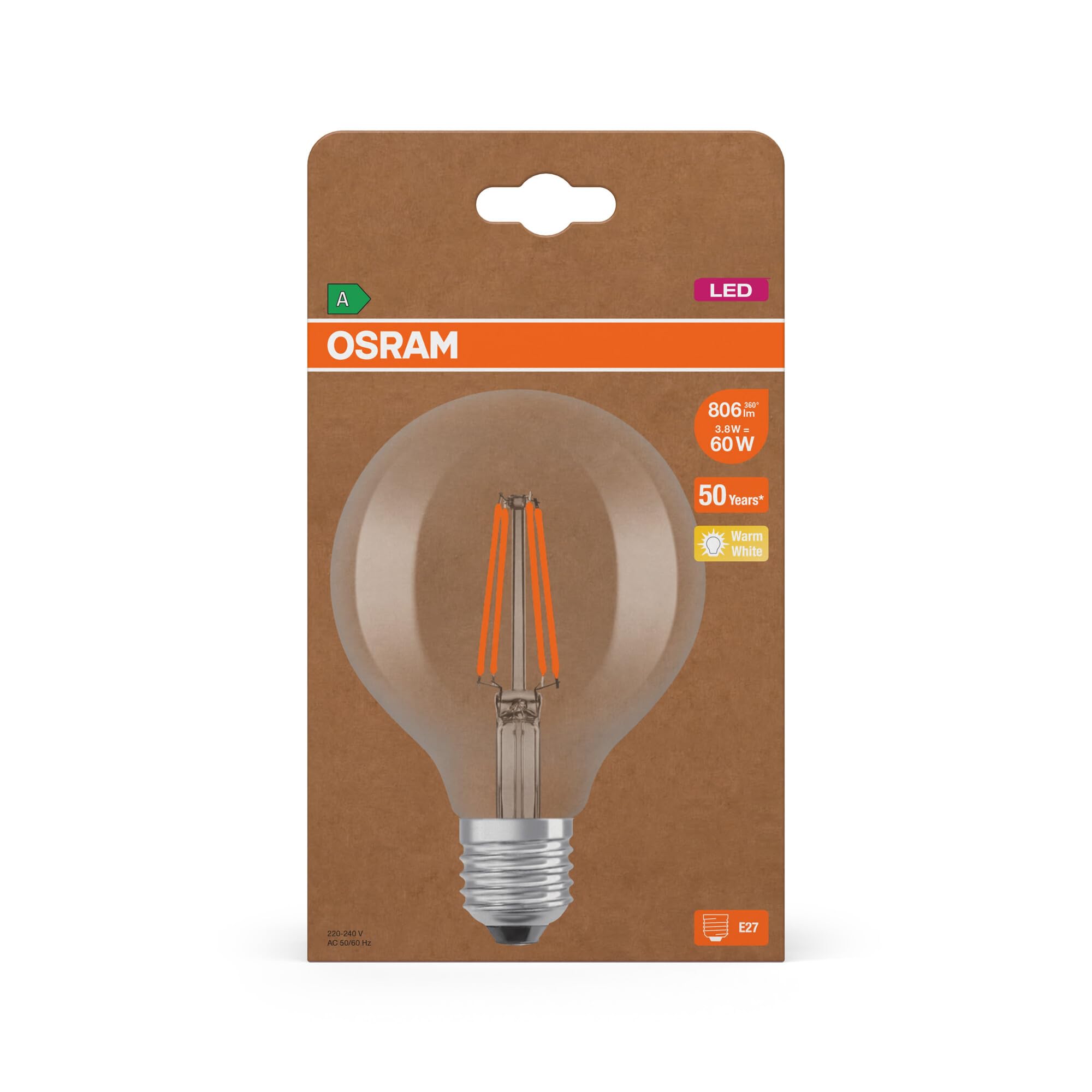 ams OSRAM SMART+ Globe 95 LED-Lampe warmweiß 60W Ersatz