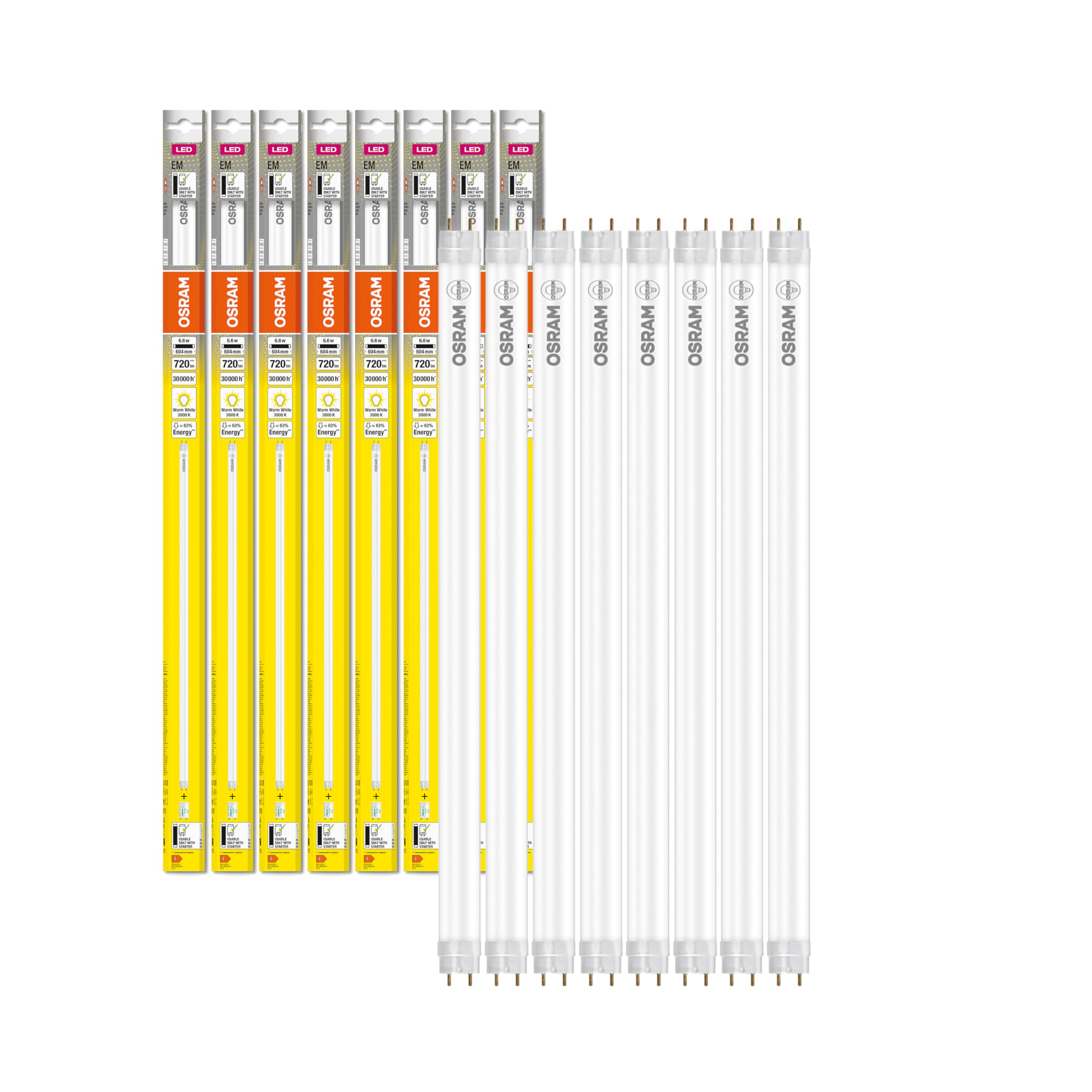 OSRAM SMART+ LED-Röhre 0,6m G13 6500K 8er Pack