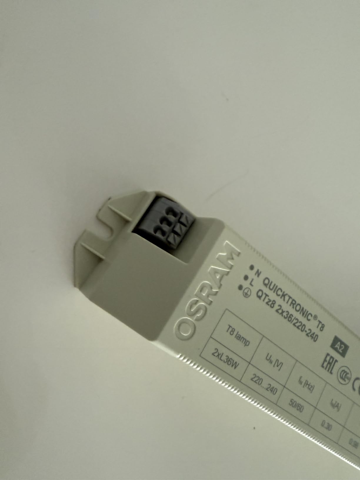 ams OSRAM POWERTRONIC QTz8 2x36/220-240 EVG Vorschaltgerät weiß