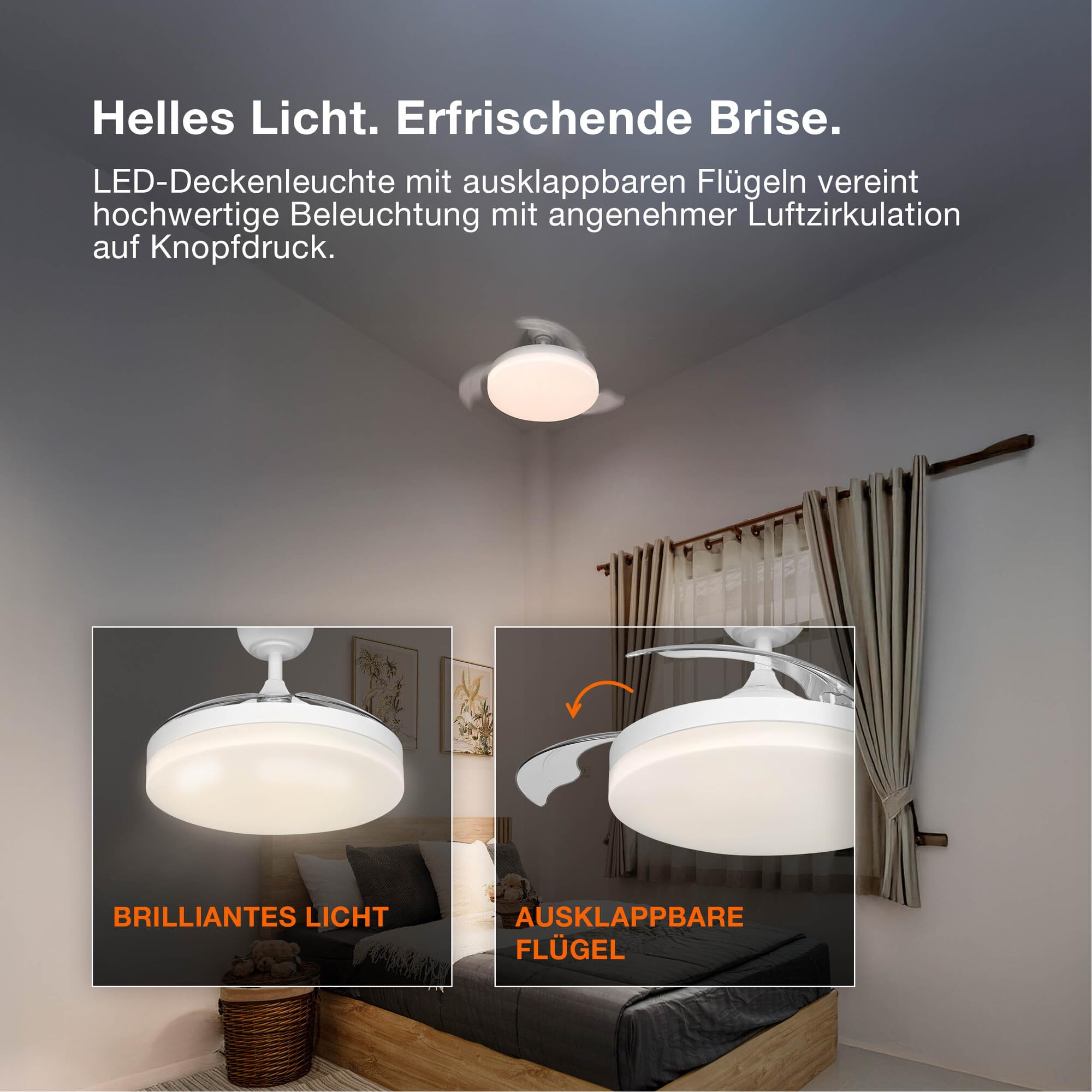 ams OSRAM SMART+ Brisote Deckenventilator 106cm 66W weiß