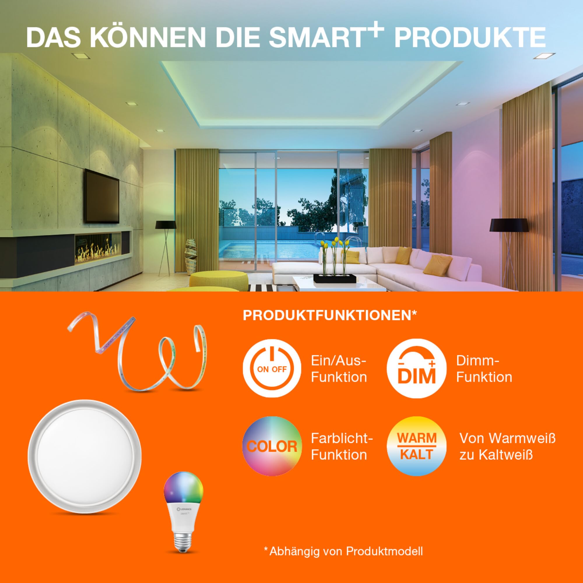 ams OSRAM SMART+ A60 LED-Lampe B22D RGBW 1er-Pack