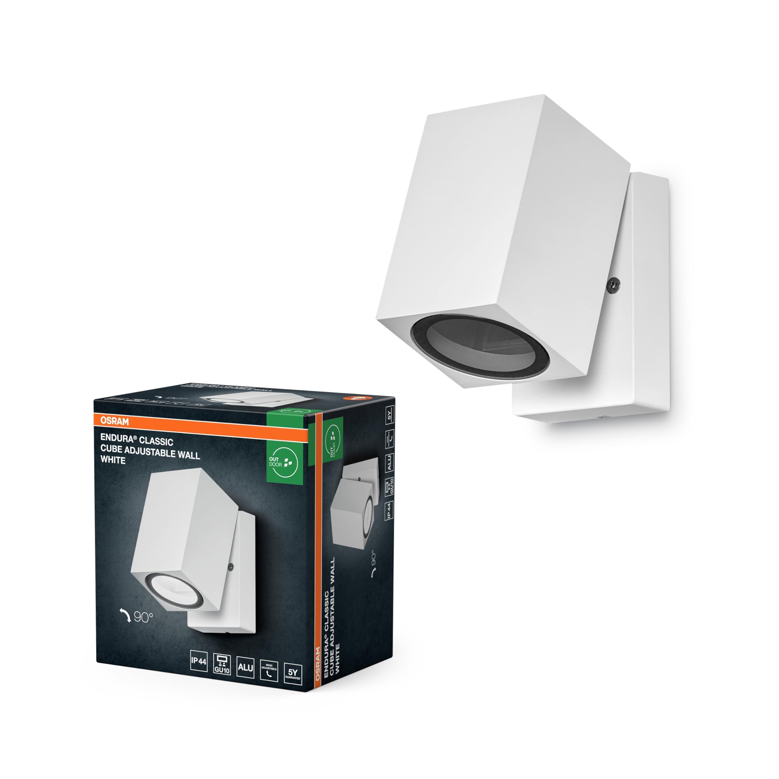 ams OSRAM ENDURA Classic Cube Außen-Wandleuchte weiß GU10