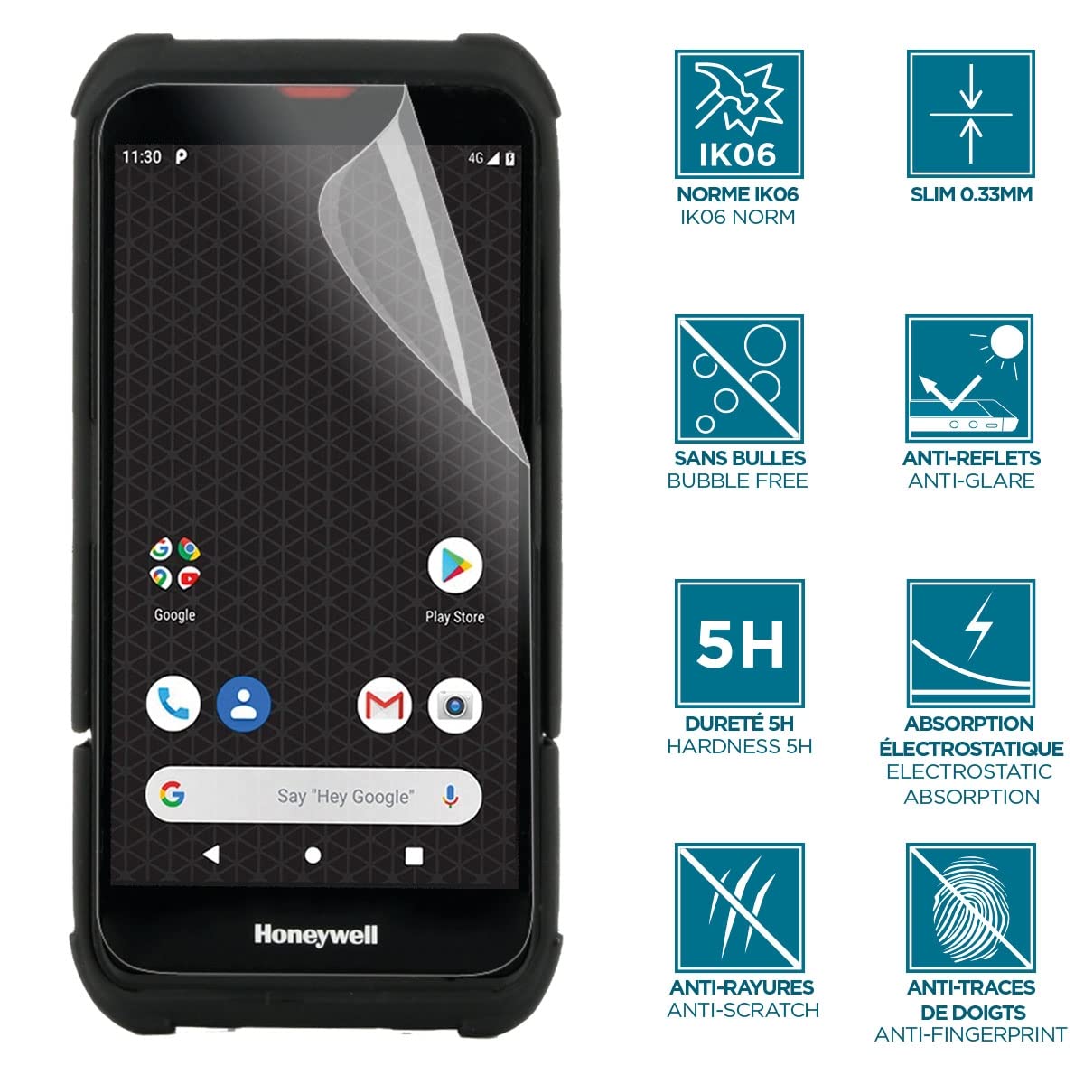 Mobilis Anti-Shock IK06 Displayschutz für EDA5 klar