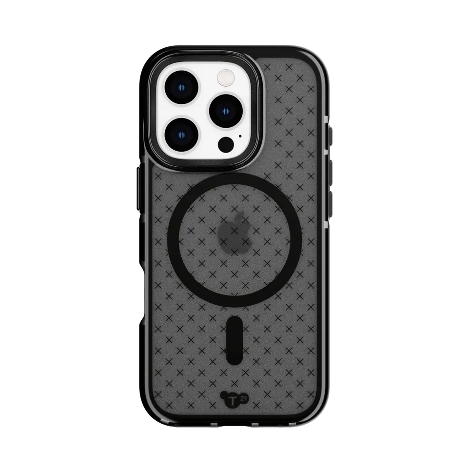 Tech21 EvoCheck iPhone 16 Pro Hülle Smokey Black Check