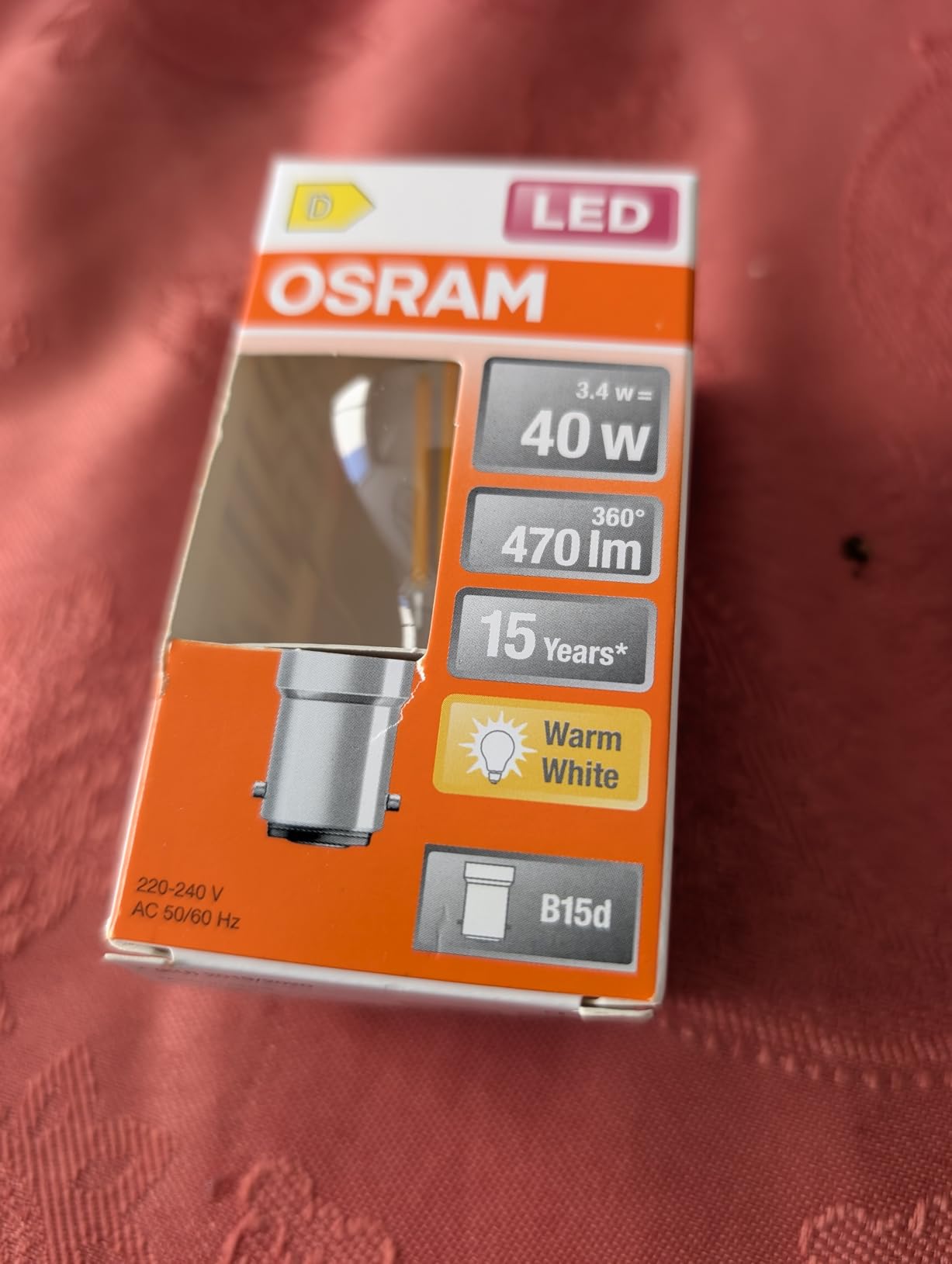 ams OSRAM Star Globe P40 LED-Lampe B15d 2700K Einzelpack