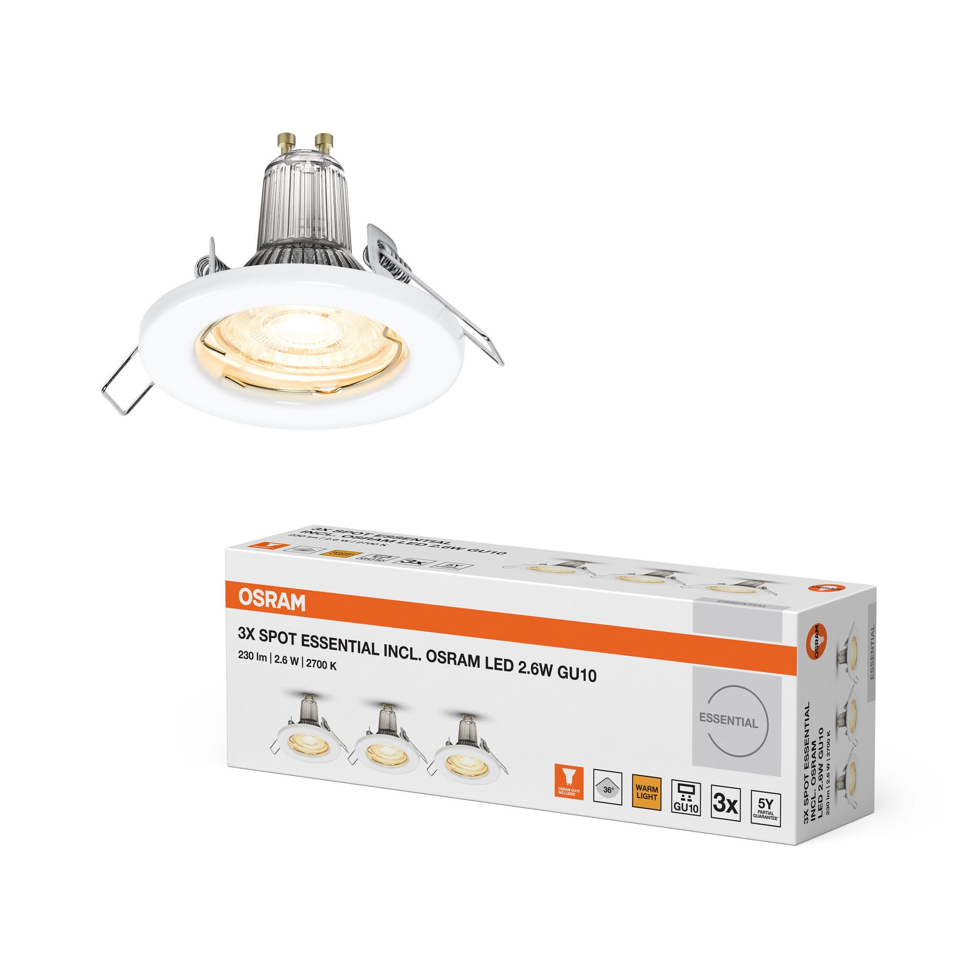 ams OSRAM SMART+ Spot Set GU10 Einbauspot weiß 5er-Set