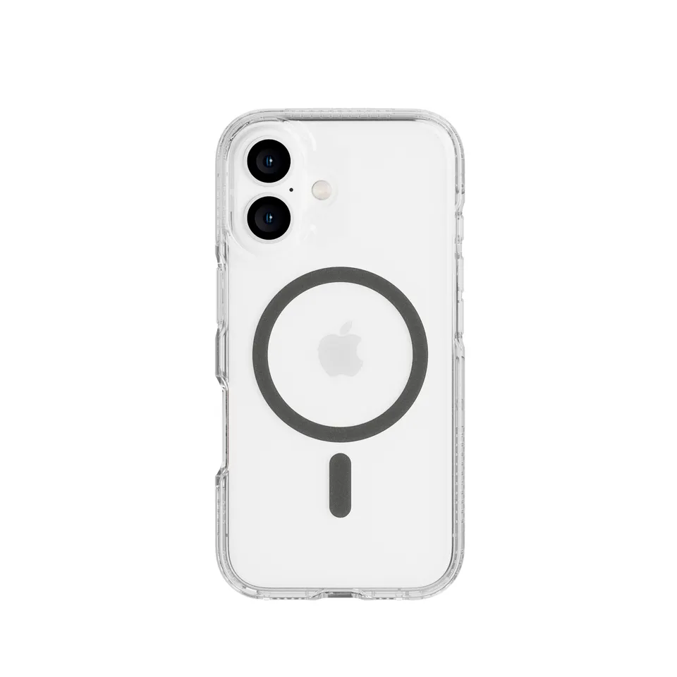 Tech21 FlexQuartz iPhone 16 Hülle Space Grey MagSafe stoßfest