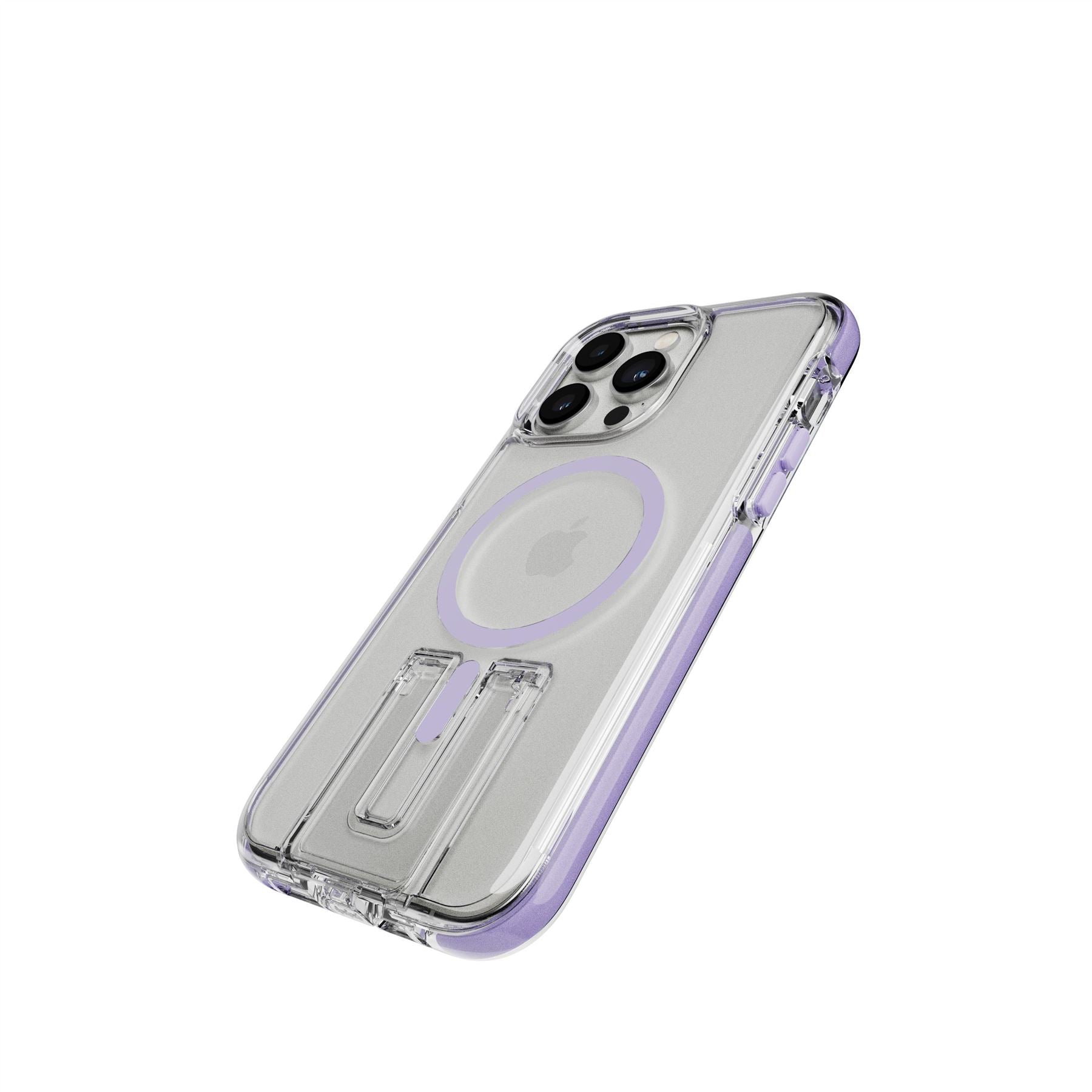 Tech21 EvoCrystal Kick iPhone 14 Pro Max Hülle MagSafe Lilac Ständer