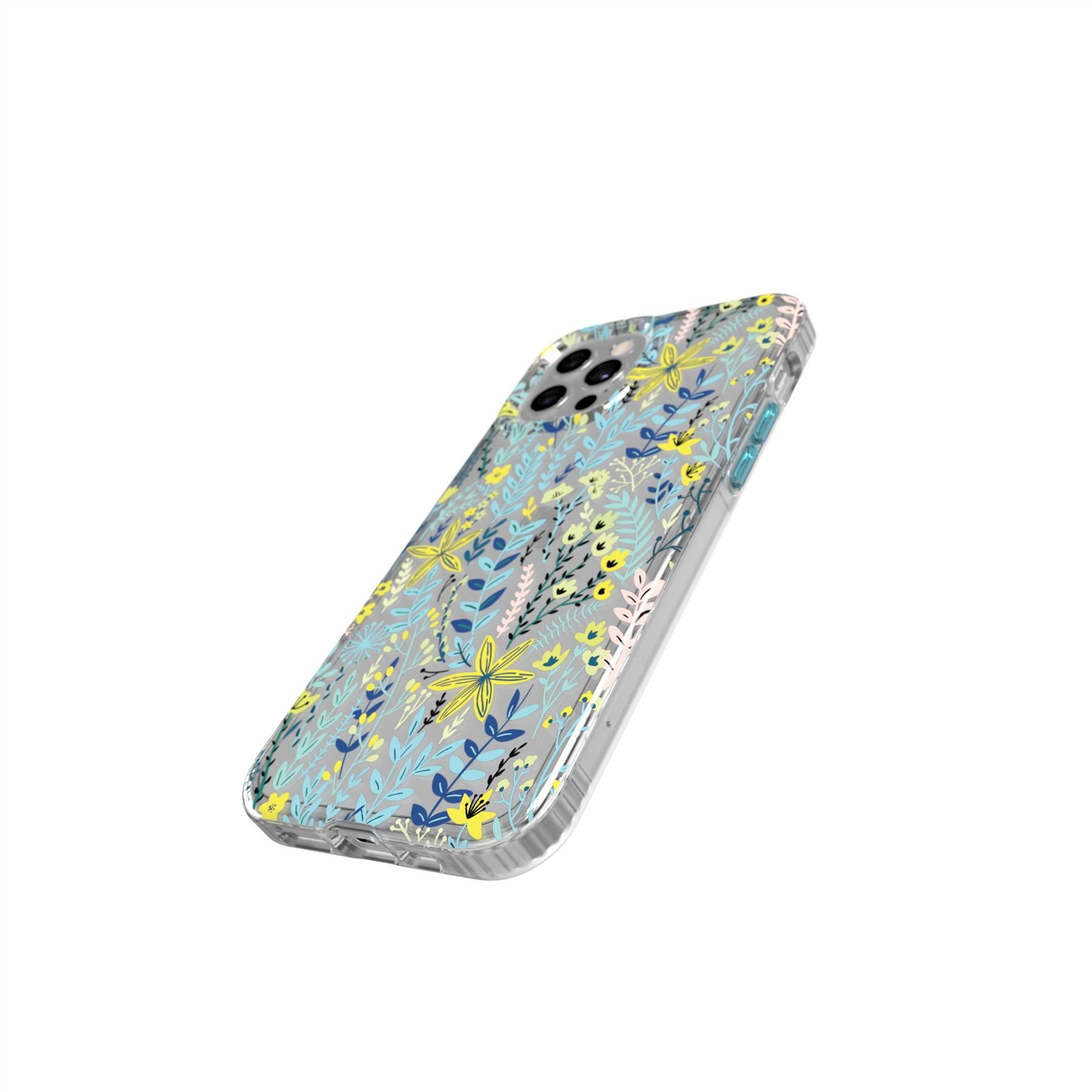 Tech21 EvoArt iPhone 12/12 Pro Hülle Pale Blue mit Blumenmuster