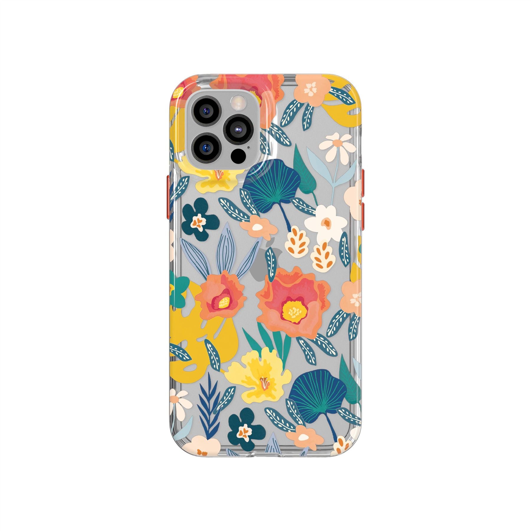 Tech21 EvoArt iPhone 12/12 Pro Hülle Tangerine Orange floral