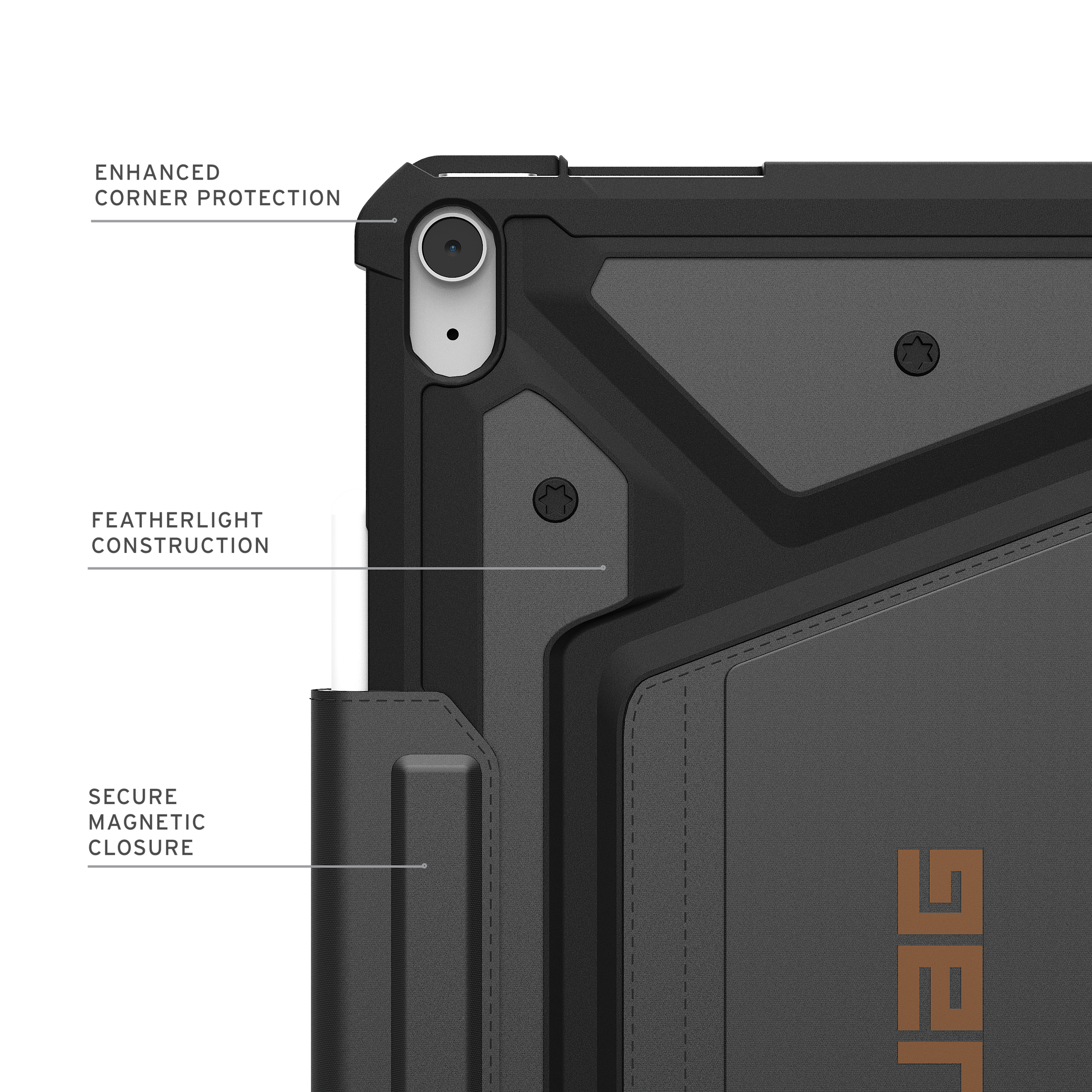 UAG Metropolis SE iPad Air 13 Hülle M2 2024 schwarz Stifthalter