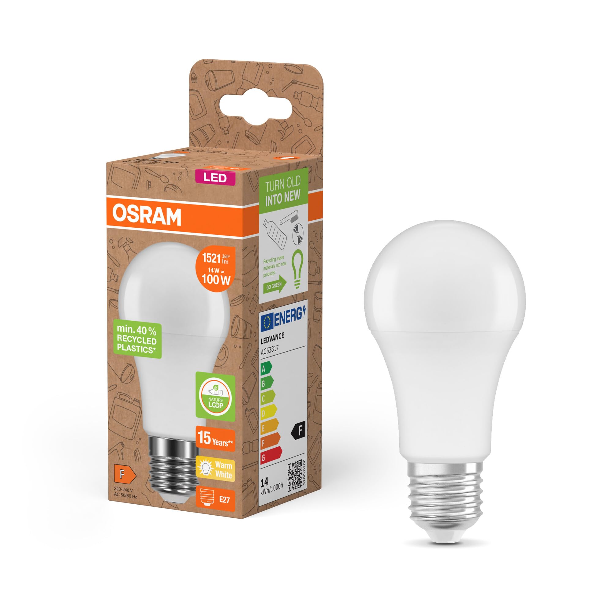 OSRAM Star P40 E14 LED-Lampe warmweiß 3er-Pack matt