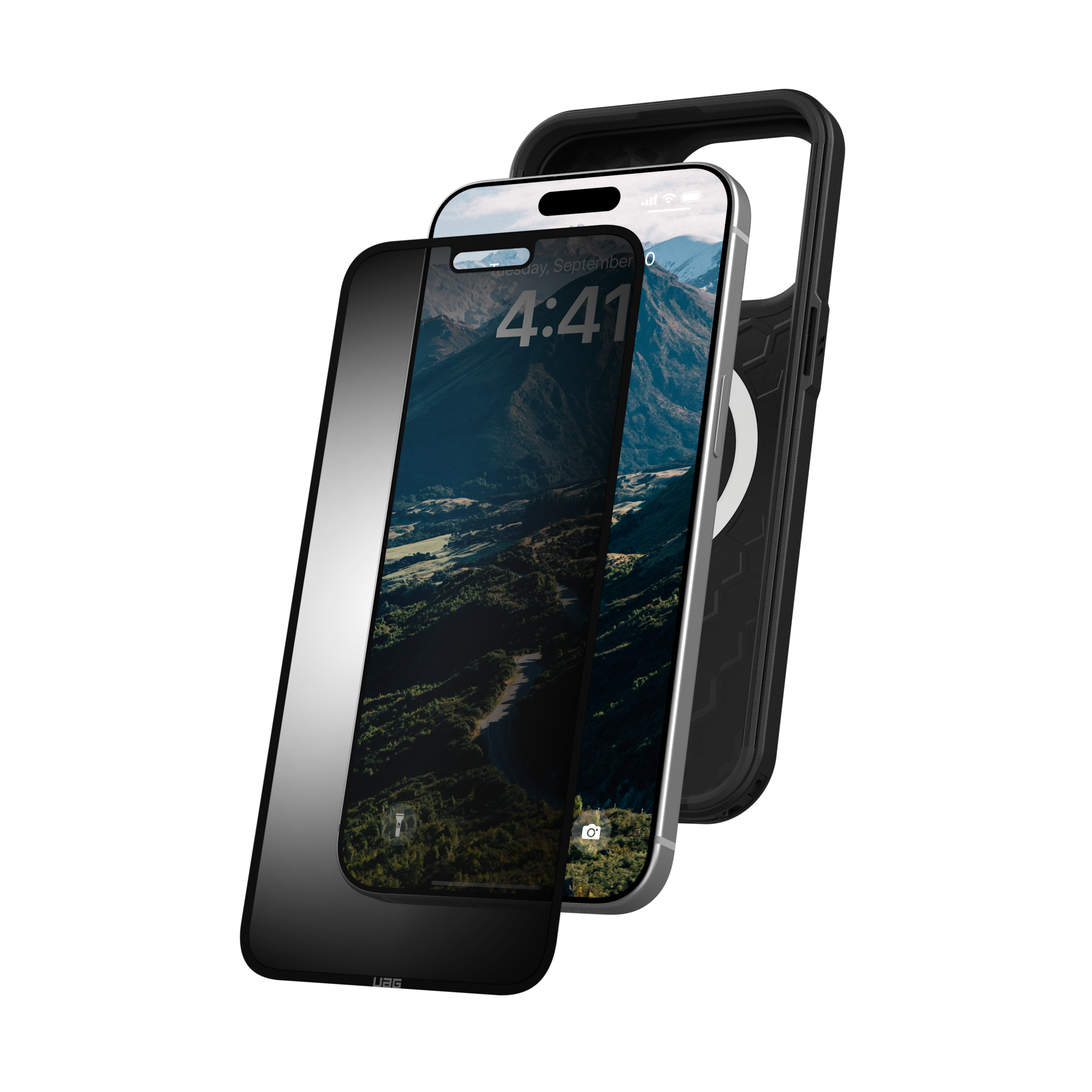 UAG Standard Issue Blickschutzfolie iPhone 15 Pro Max abnehmbar