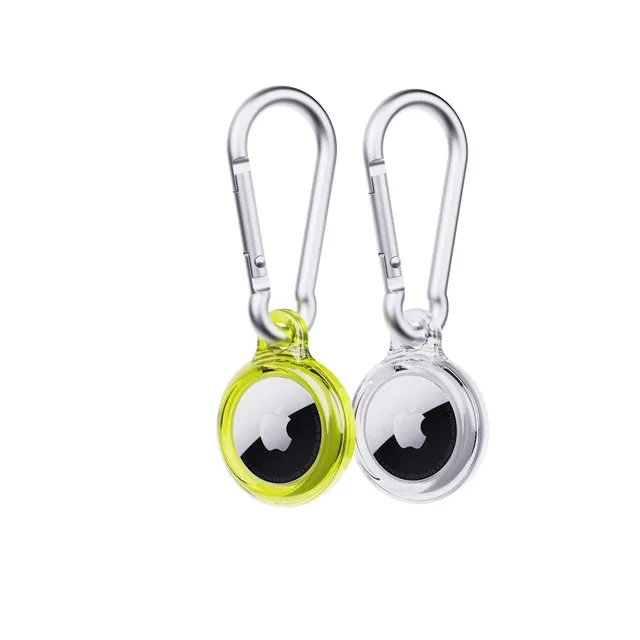 Tech21 EvoPop AirTag Hülle 2er Cyber Lime Clear Anhänger