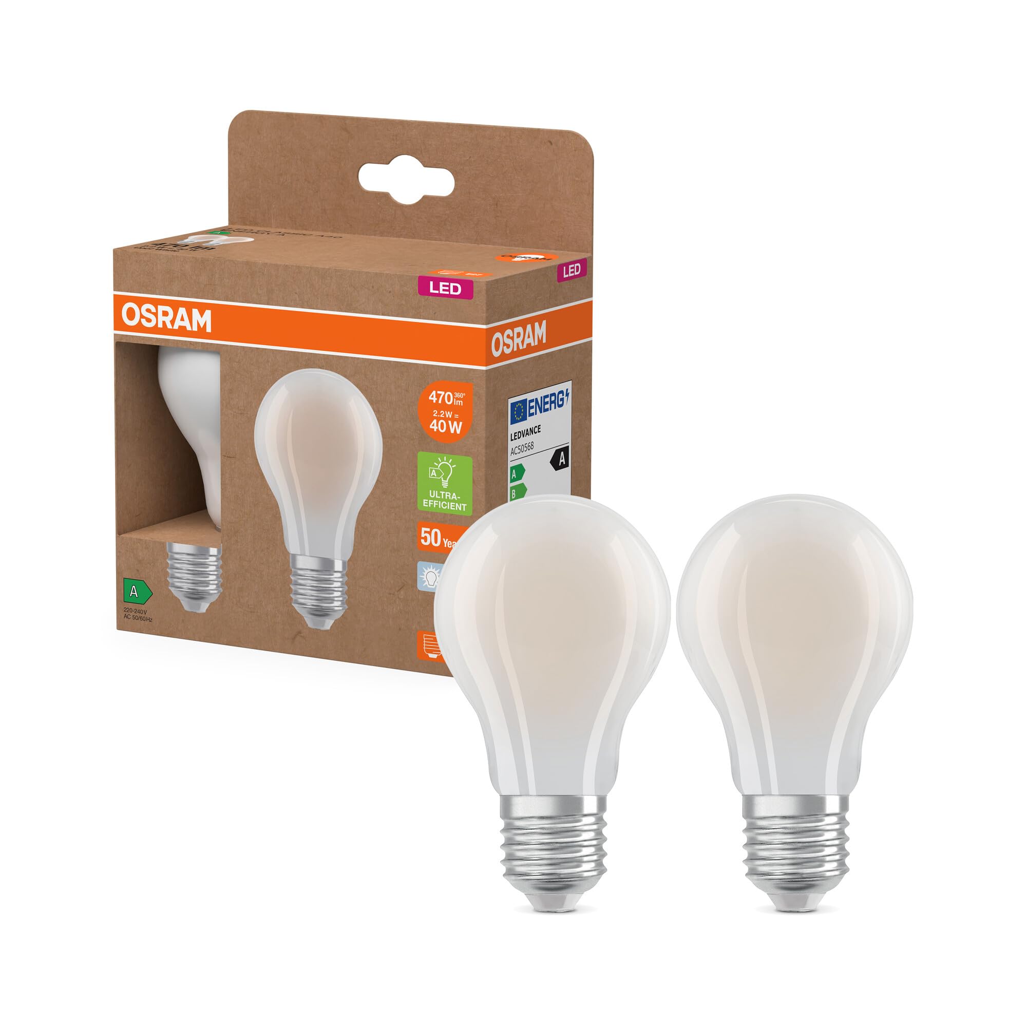 ams OSRAM SMART+ Classic A 40 LED E27 matt 6er-Pack