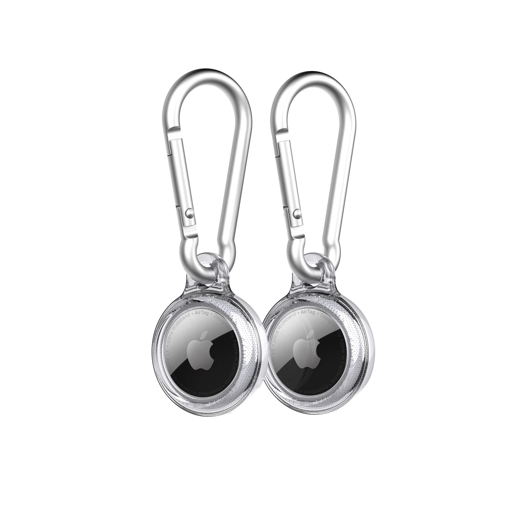 Tech21 EvoClear AirTag Hülle transparent 2er Pack mit Karabiner