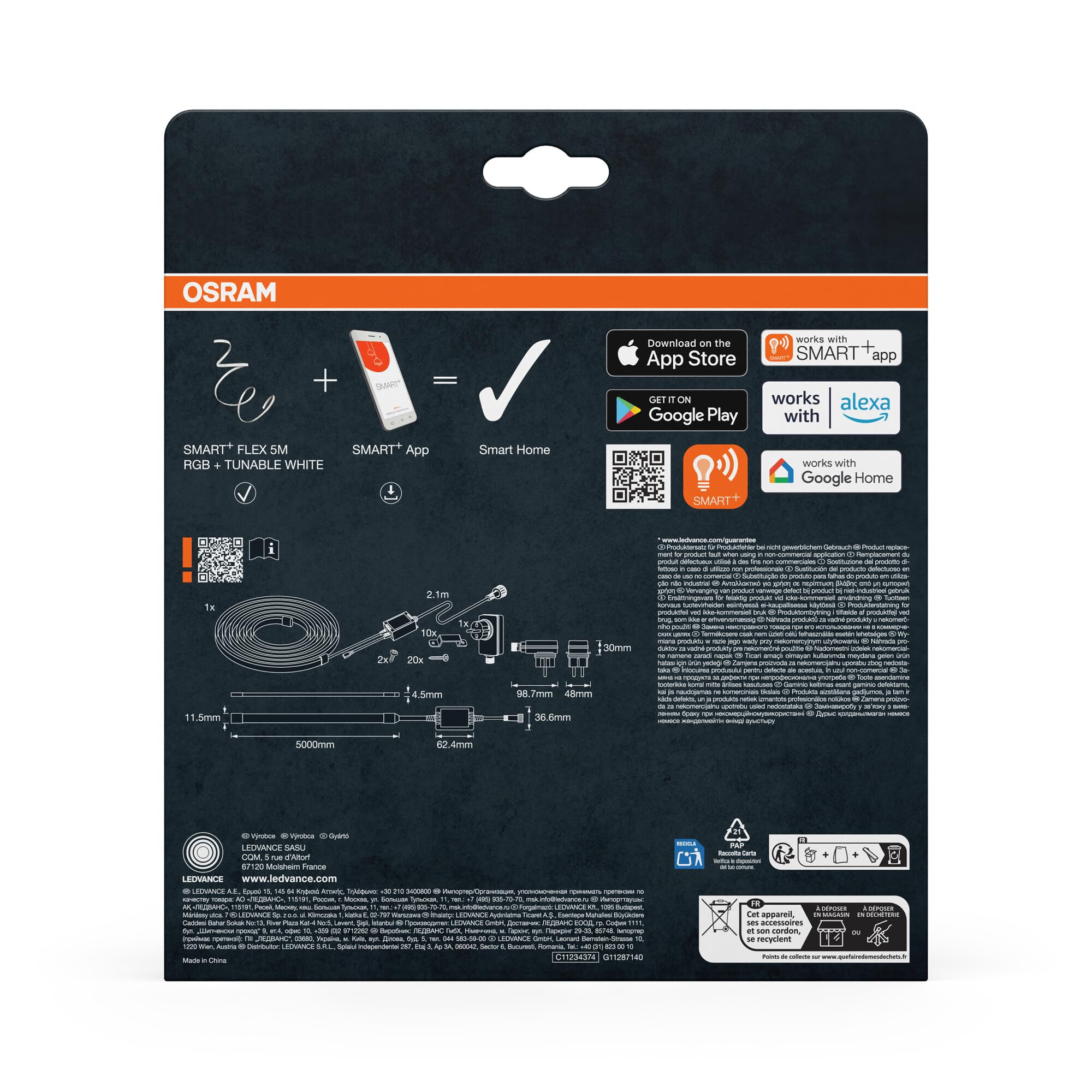 ams OSRAM SMART+ Wifi Outdoor LED-Streifen 5m RGB IP44