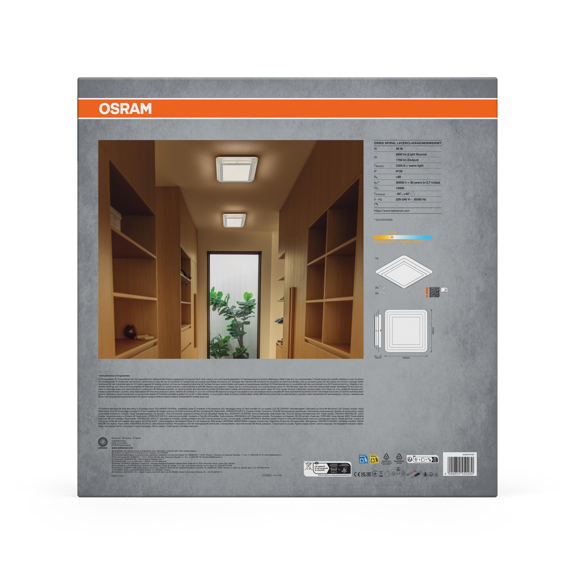 ams OSRAM SMART+ ORBIS Layer Deckenleuchte 45cm weiß 24W