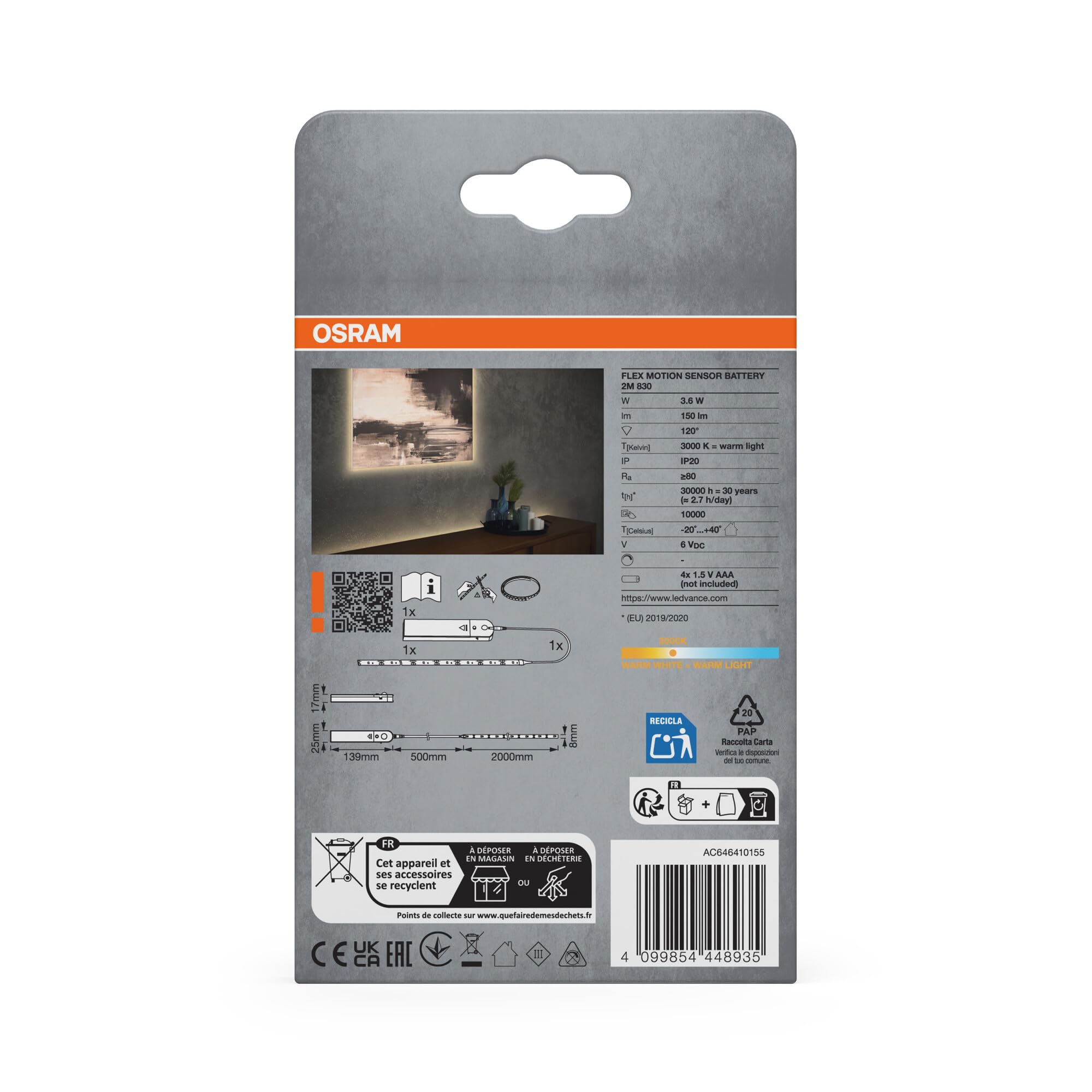 ams OSRAM SMART+ Flex LED-Streifen 2m Batterie Sensor