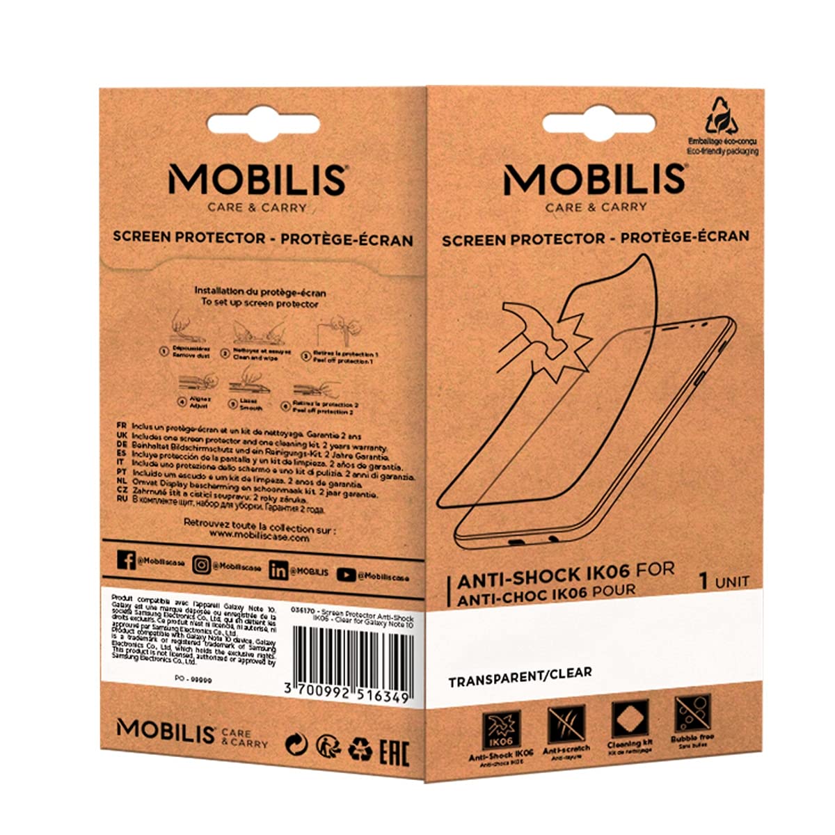 Mobilis Displayschutzfolie Zebra TC21 TC26 IK06 5H