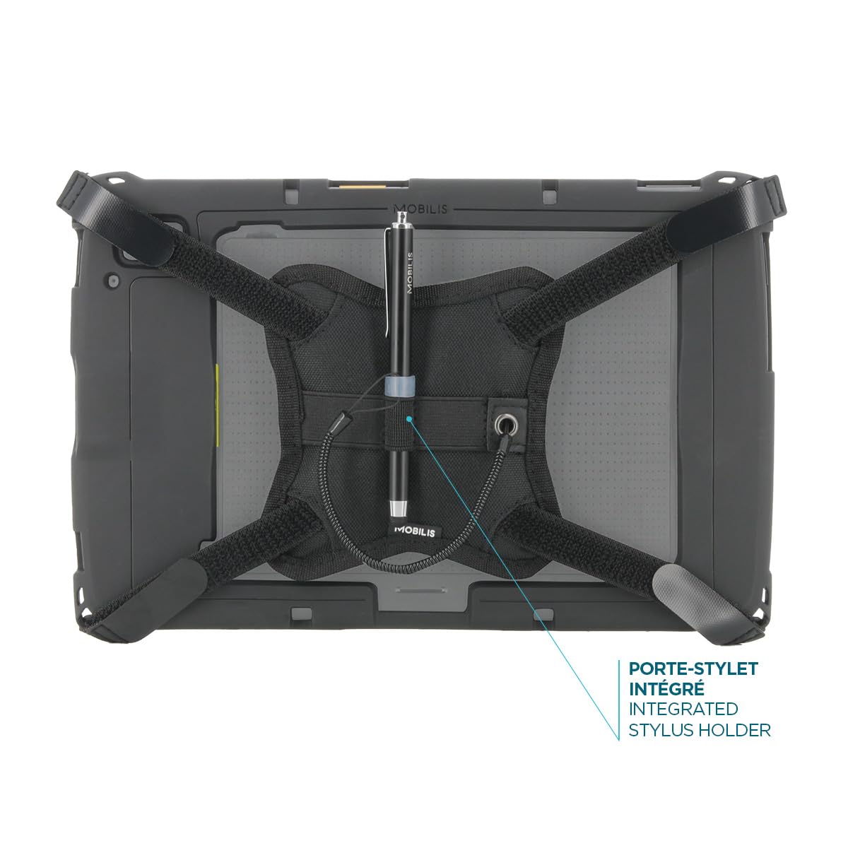 Mobilis X-Grip Tablet-Handschlaufe Schwarz mit Stifthalter