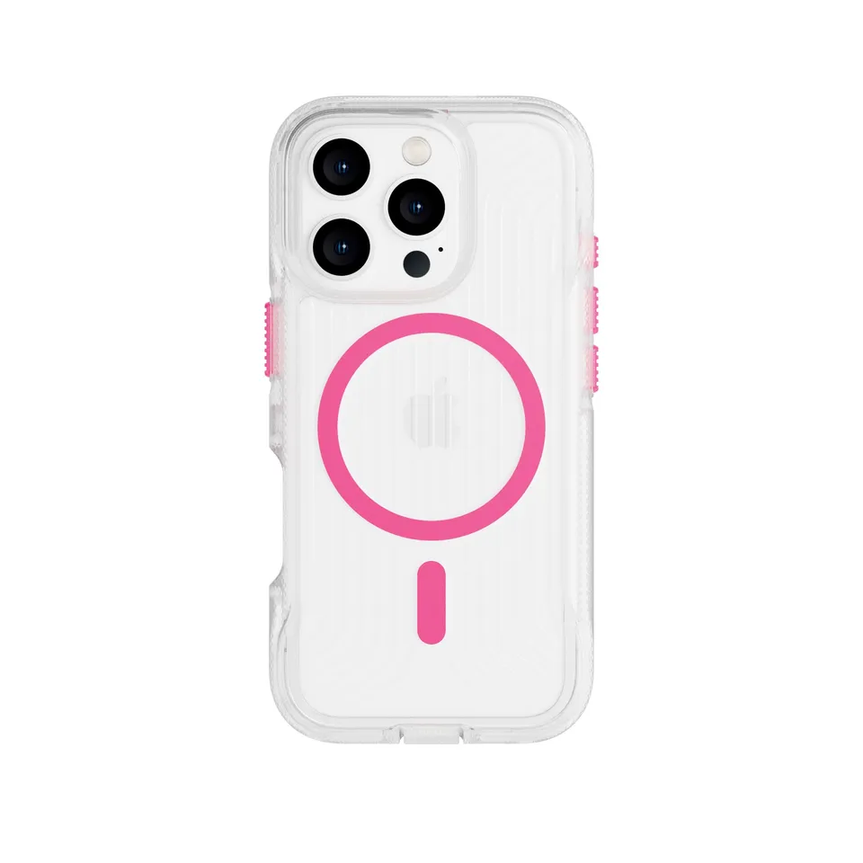 Tech21 FlexPro iPhone 16 Pro Hülle MagSafe Neon Pink/Orange Glow