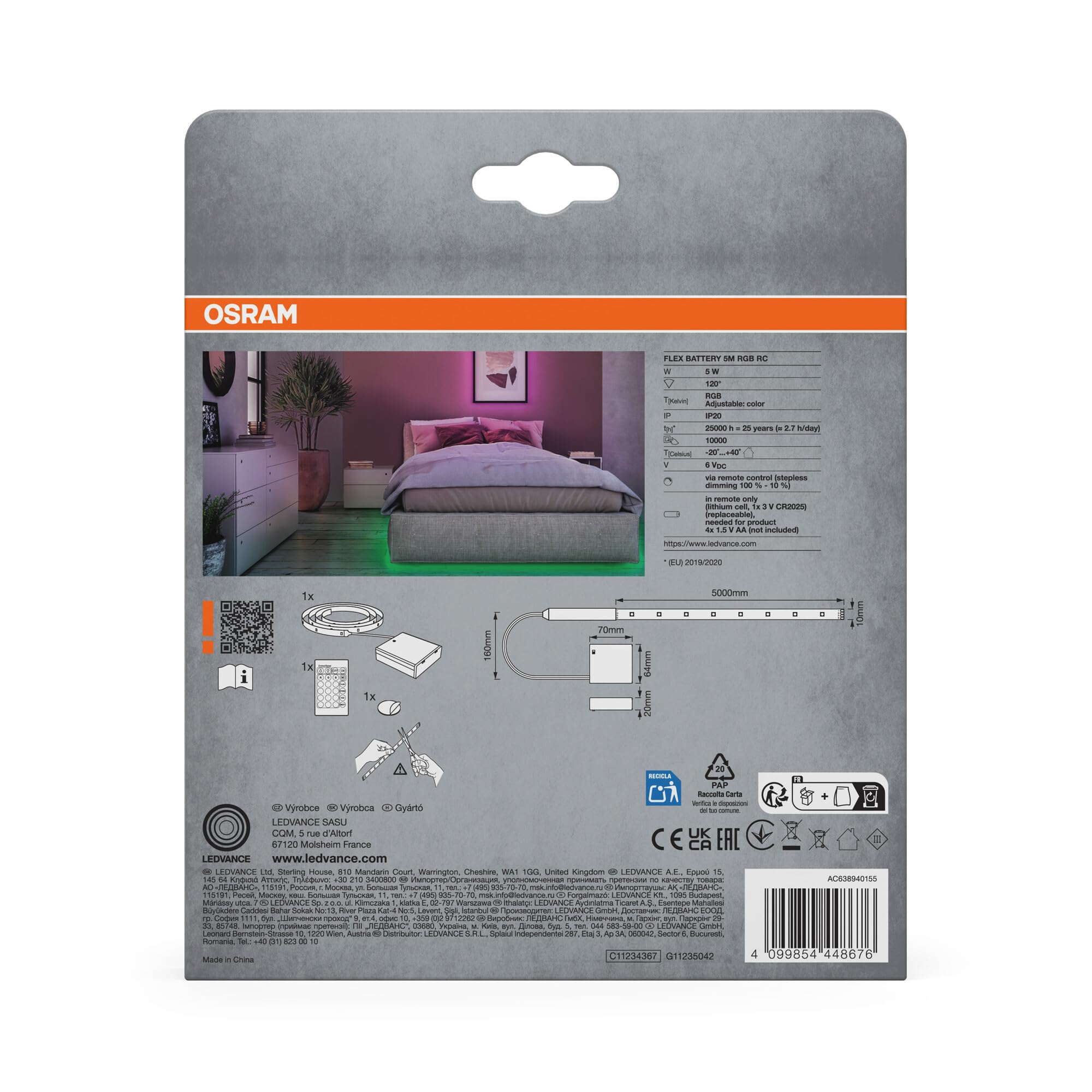 ams OSRAM SMART+ FLEX LED Streifen 5m Akku RGB
