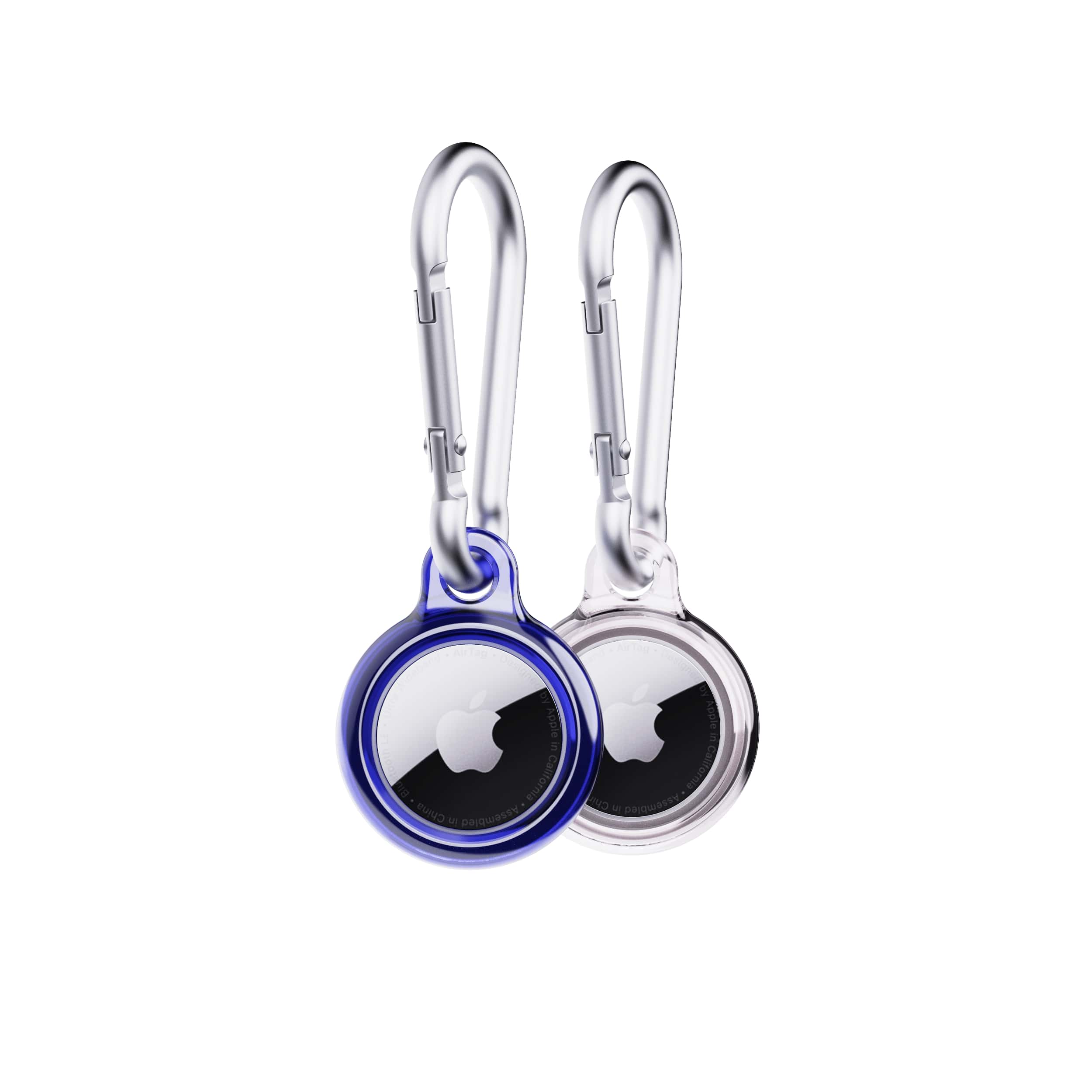 Tech21 EvoPop AirTag Hülle 2er Electric Blue Clear