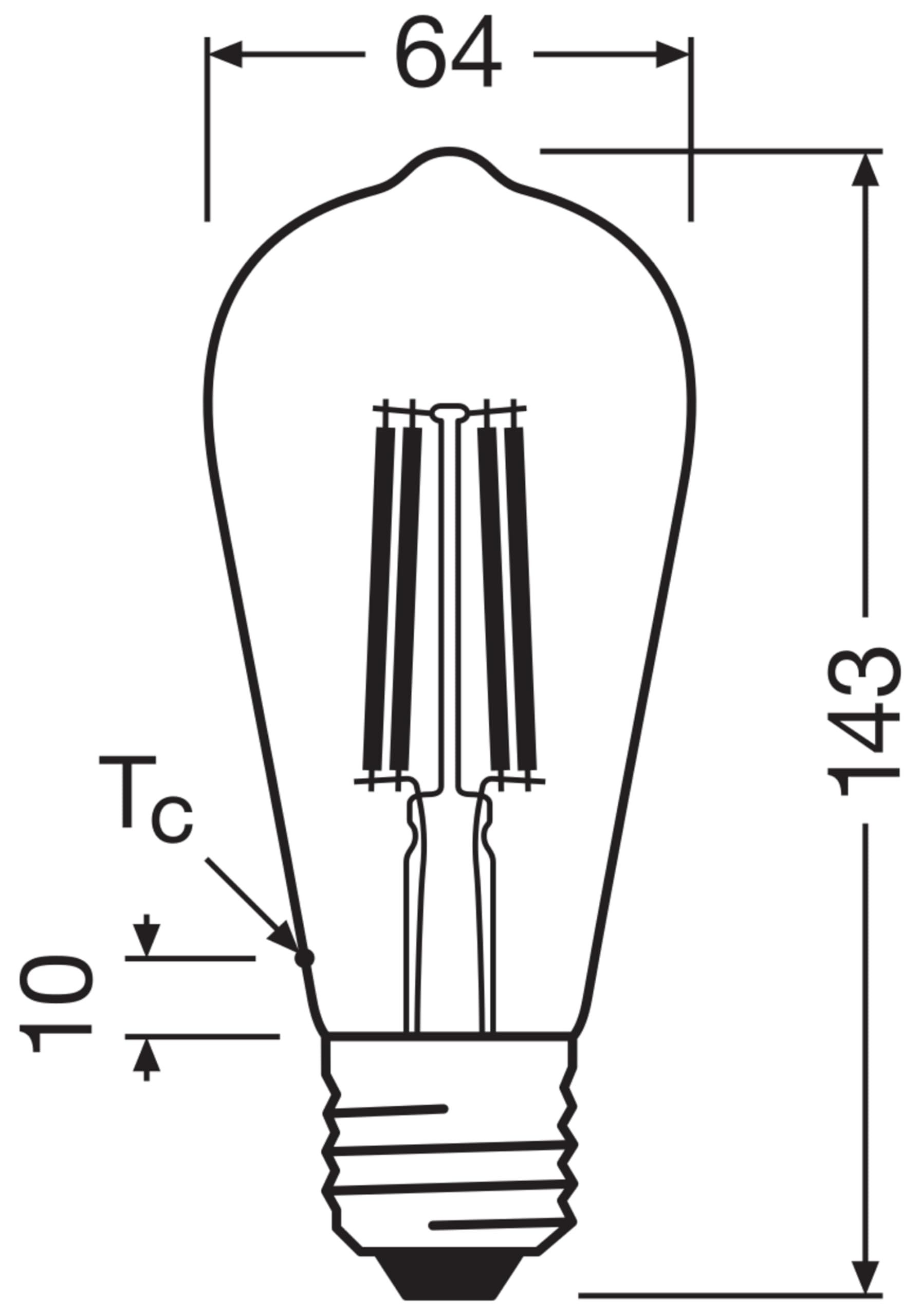 ams OSRAM SMART+ Edison 40 LED E27 klar Filament