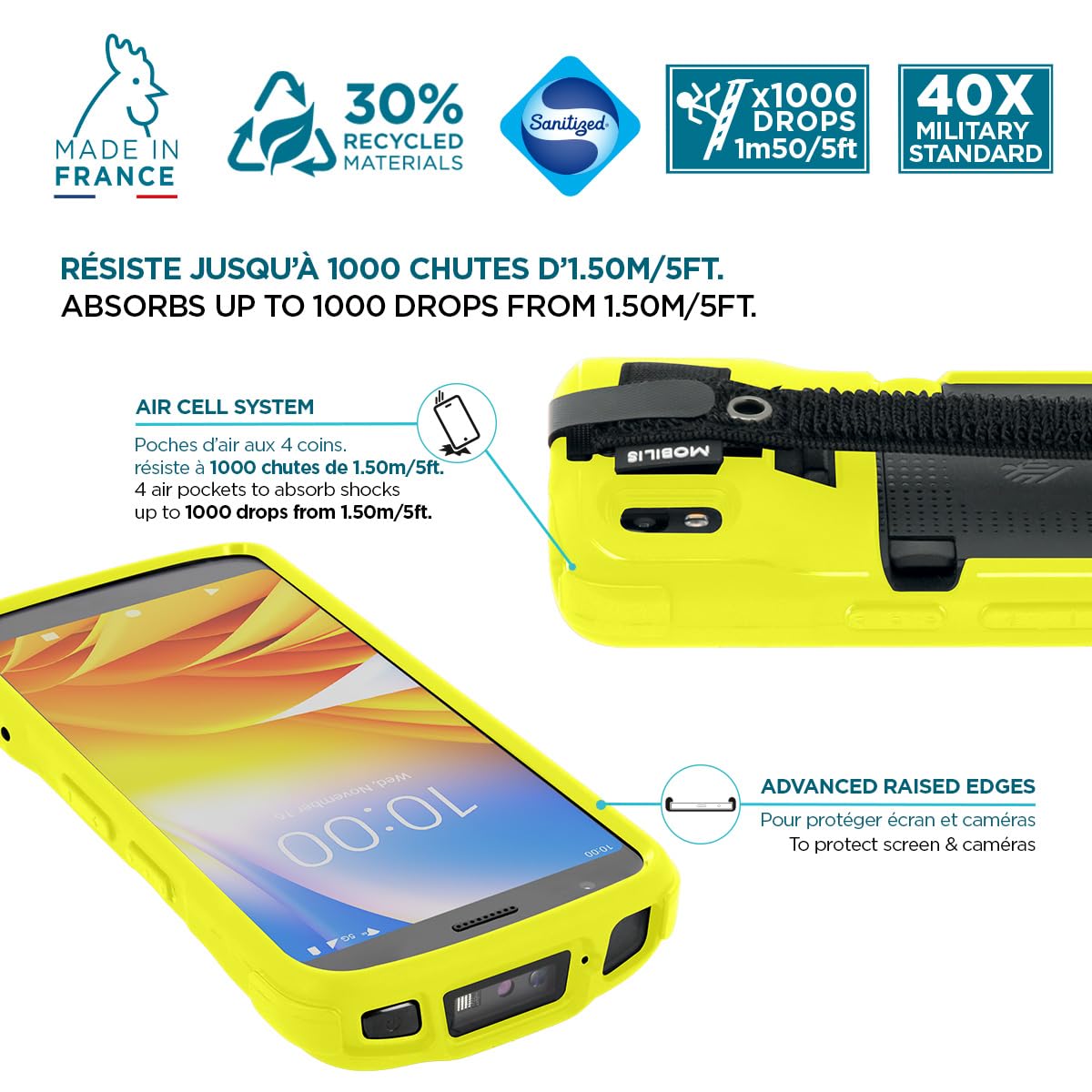 Mobilis PROTECH Zebra TC22 TC27 Hülle gelb Handschlaufe