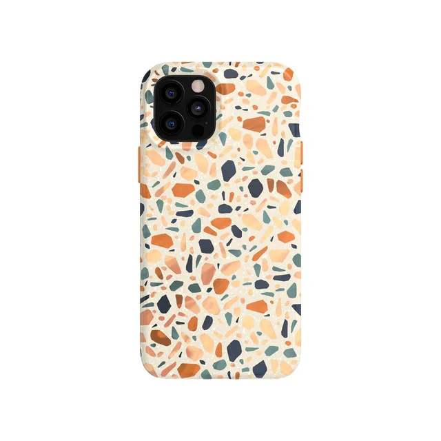 Tech21 Eco Art iPhone 12 Hülle Terazzo Orange Muster