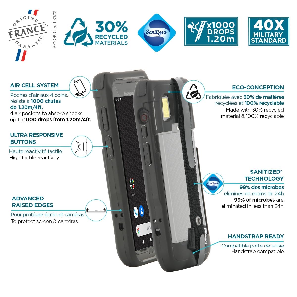 Mobilis PROTECH Honeywell TC47 Hülle Handschlaufe stoßfest