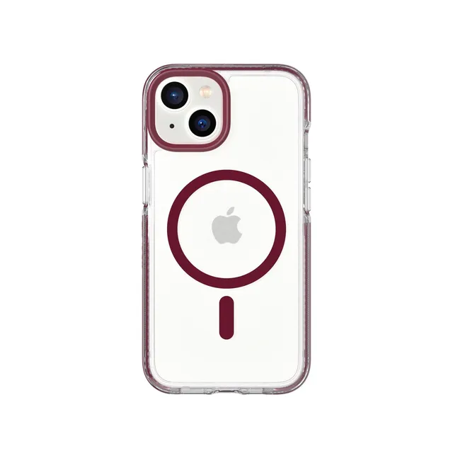 Tech21 EvoCrystal MagSafe iPhone 15/14/13 Hülle Clear Burgundy
