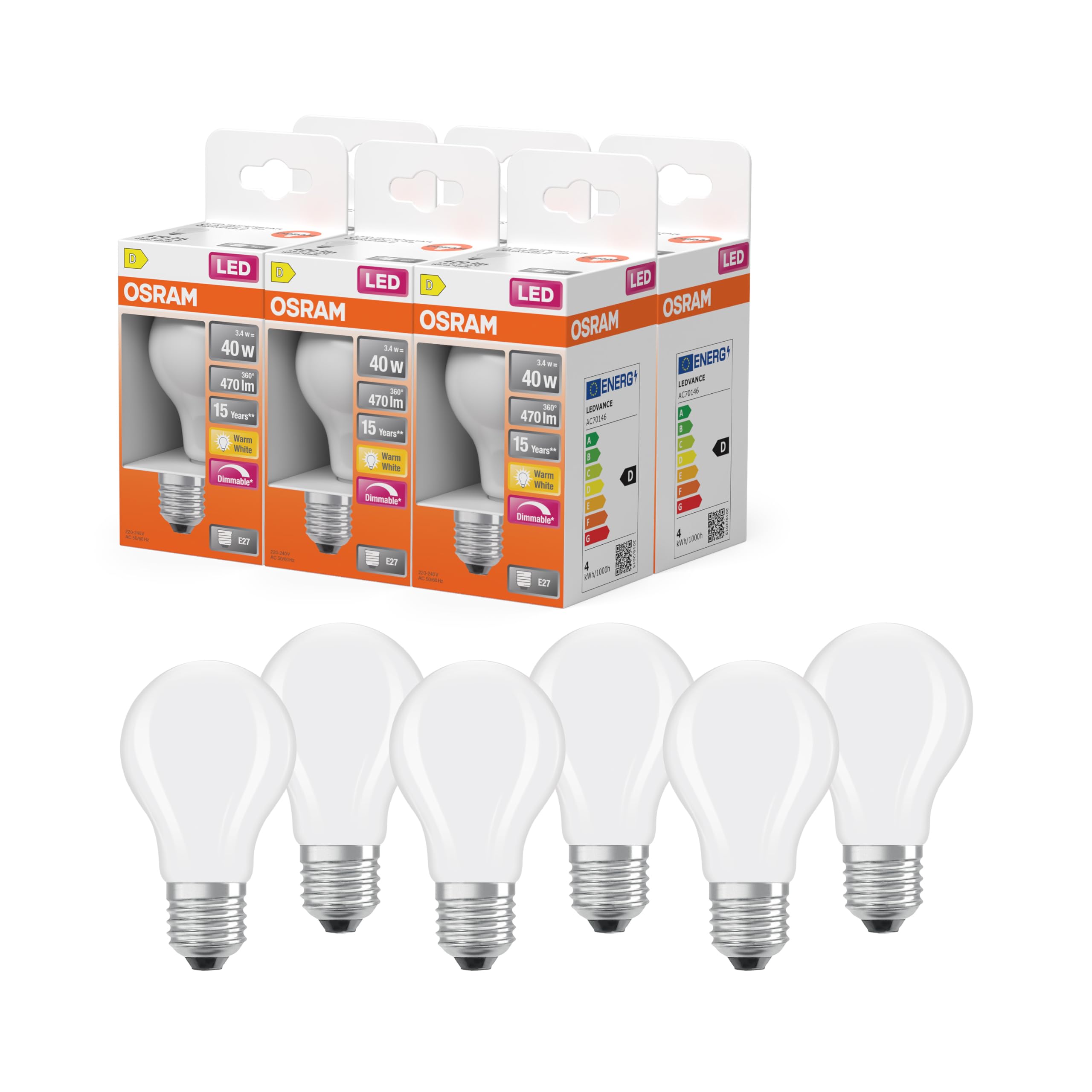 ams OSRAM Superstar LED A60 DIM E27 5,9W Klar 1er-Pack