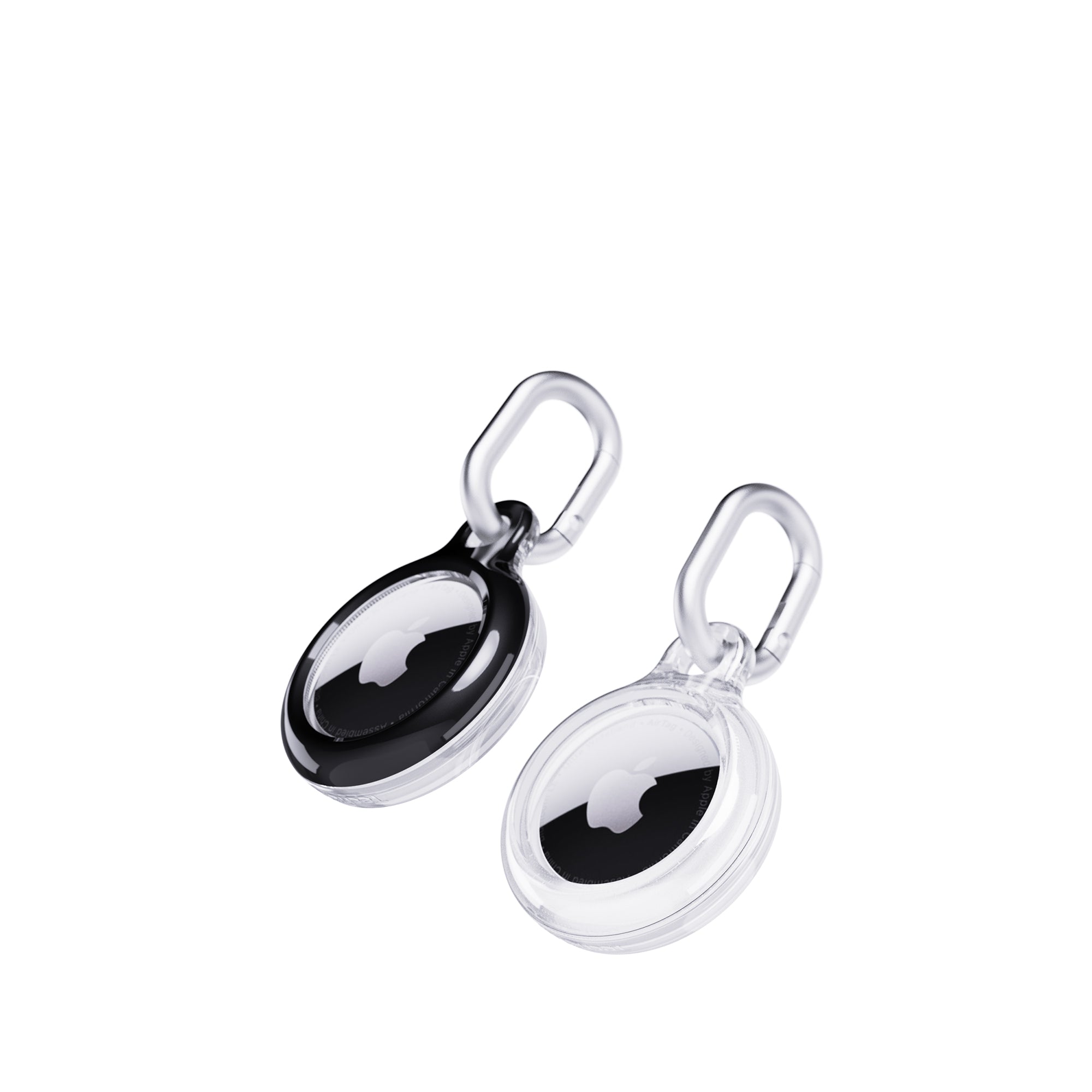 Tech21 EvoPop AirTag Hülle Schwarz & Clear 2er Pack kratzfest