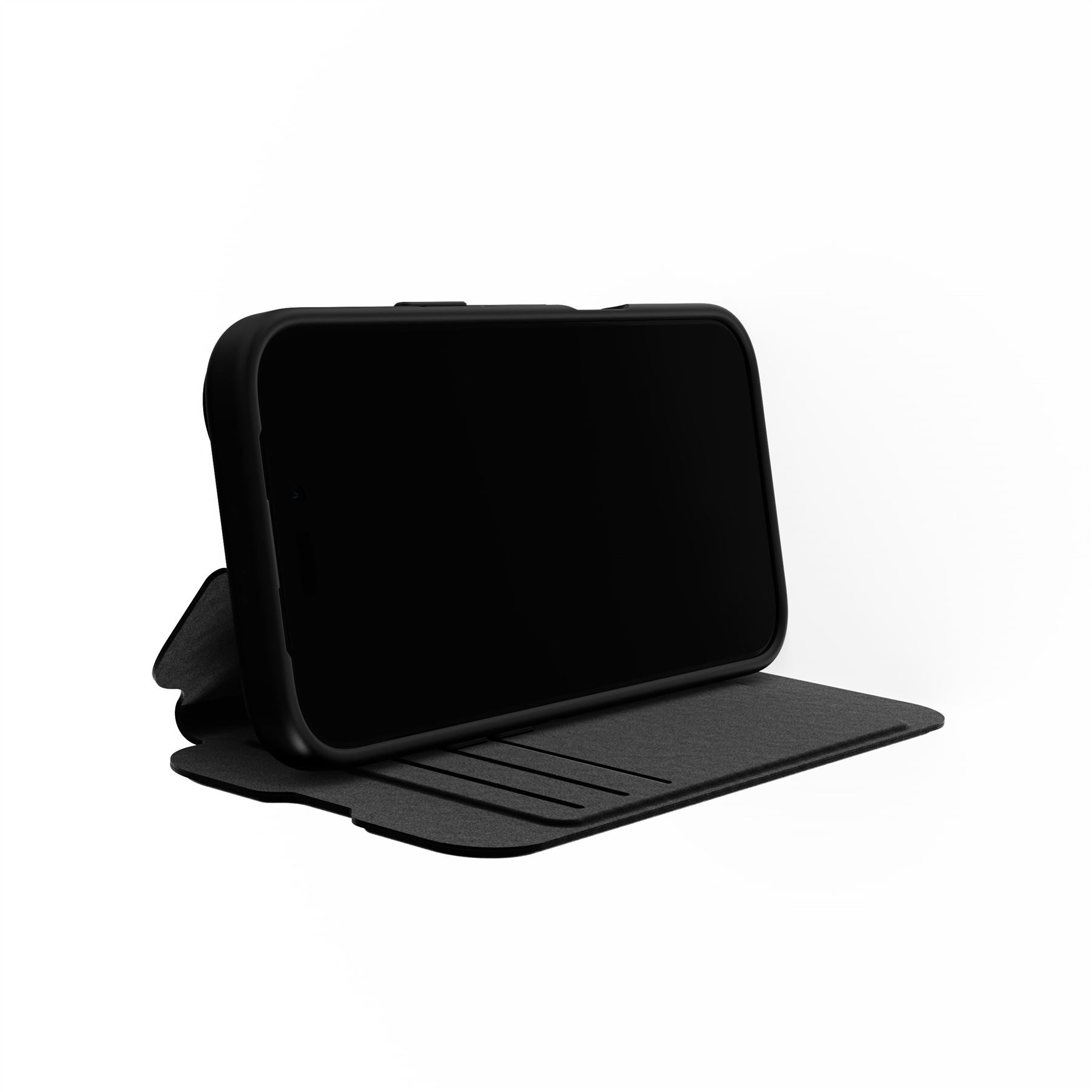 Tech21 EvoLite Wallet iPhone 16 Hülle Black Kartenfach