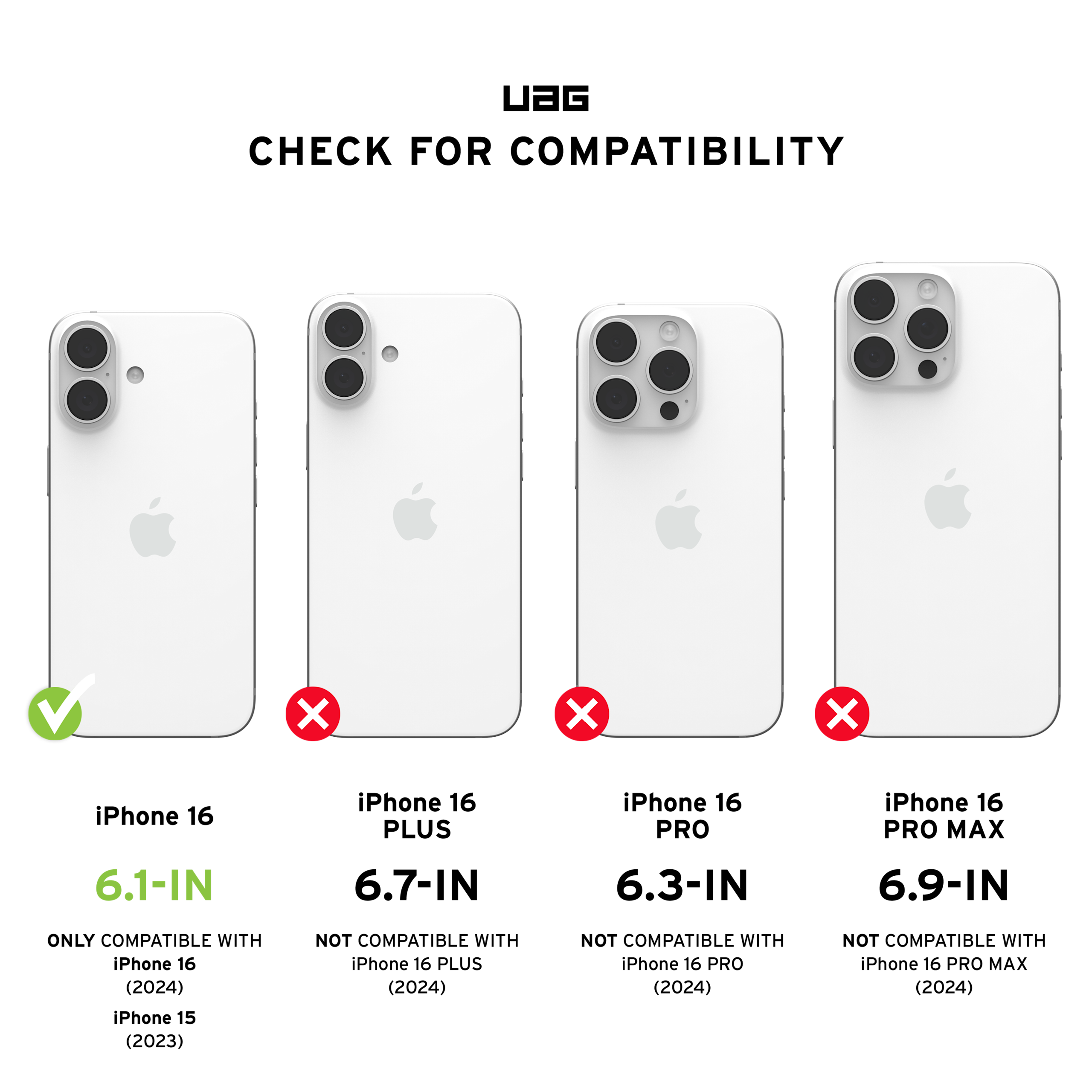 UAG Standard Issue Blickschutzfolie iPhone 16 abnehmbar