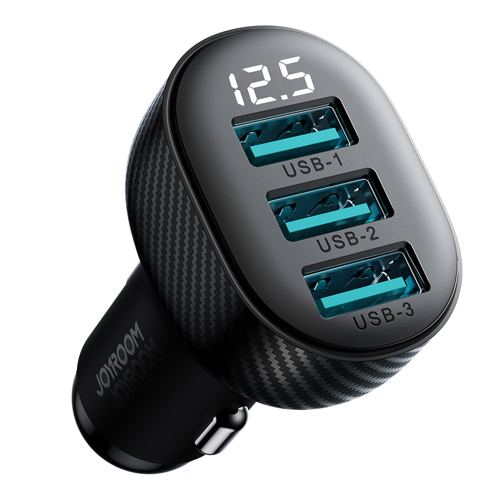 JOYROOM JR-CCD03 Auto Ladegerät 3USB 17W Display Schwarz