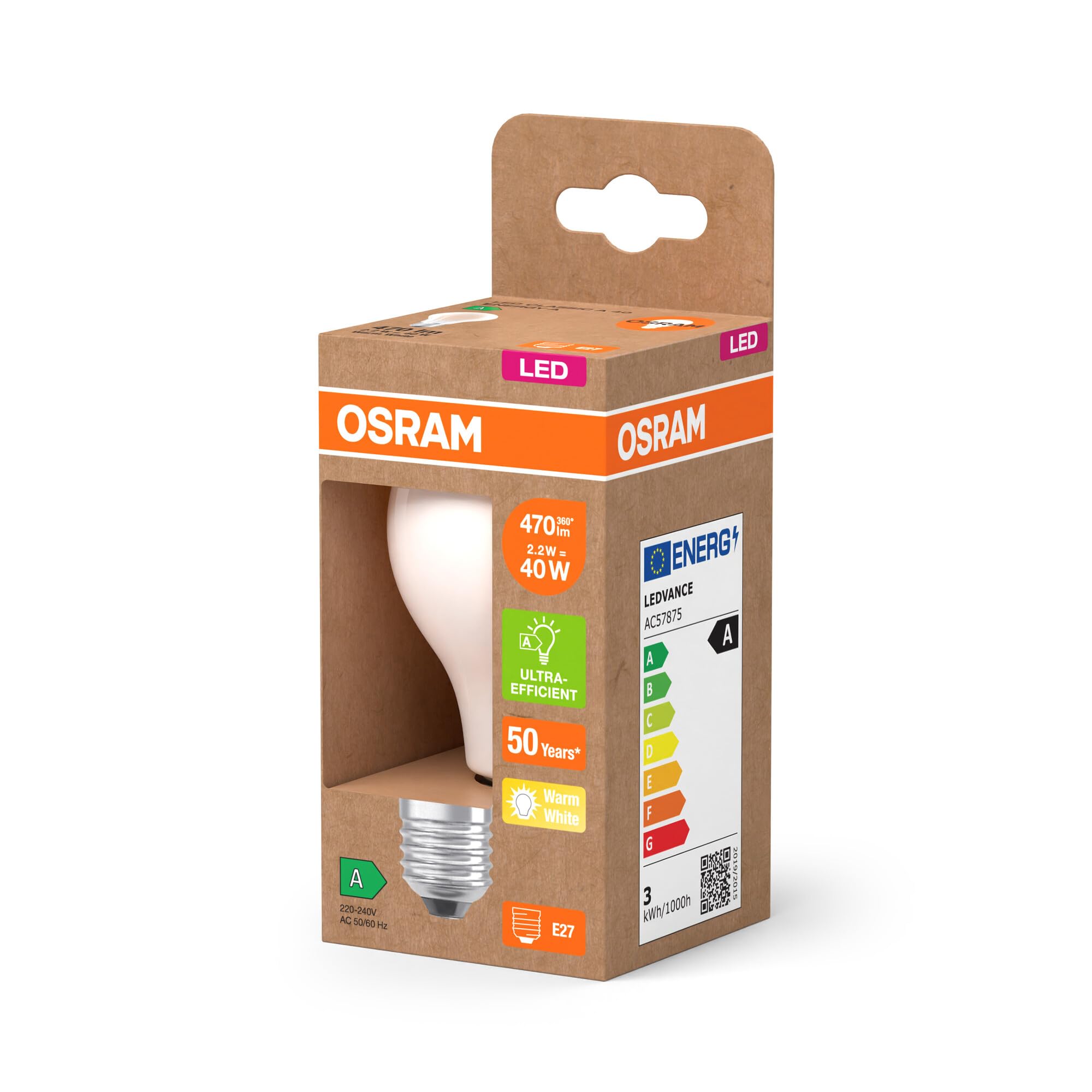 ams OSRAM SMART+ Classic A 40 LED E27 matt 6er-Pack